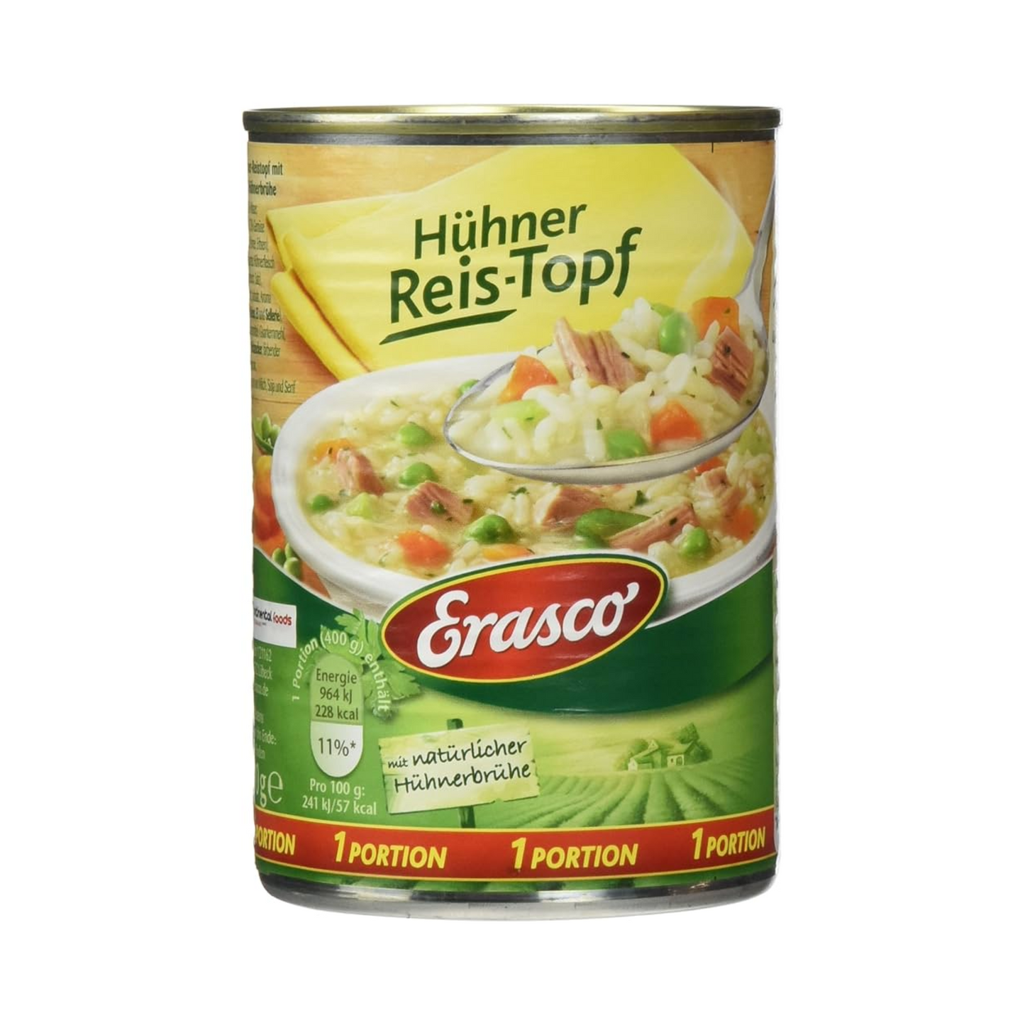 Erasco Hühner-Reistopf mit natürlicher Hühnerbrühe 400g