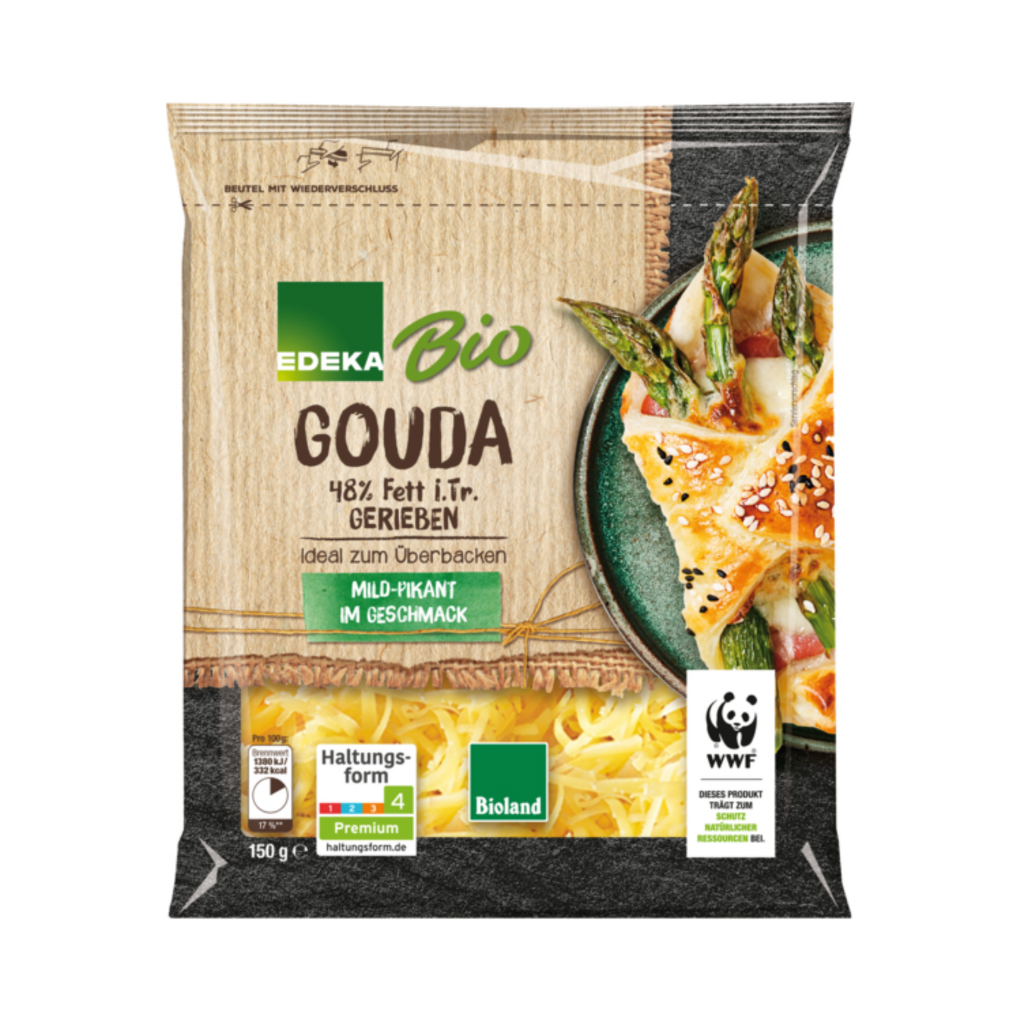 Bio EDEKA Gouda gerieben 48% 150g
