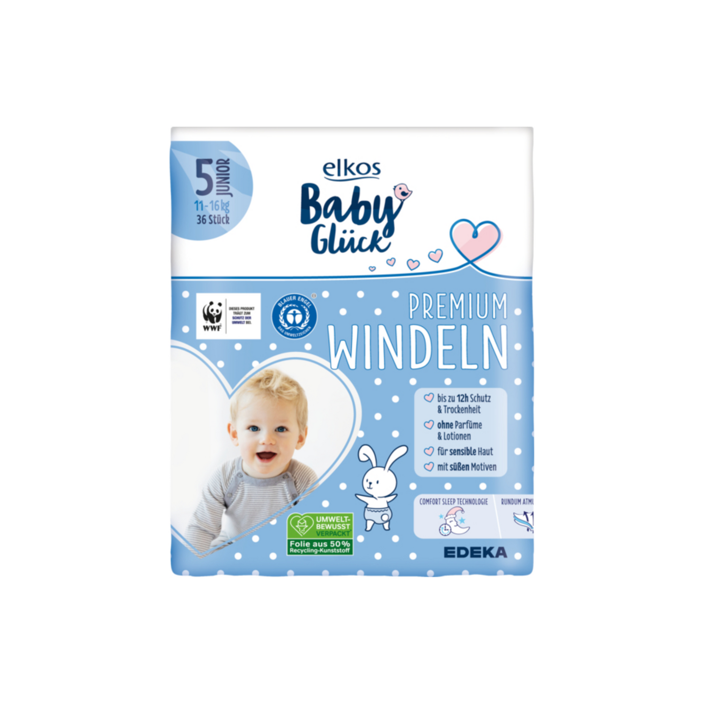 EDEKA elkos Baby Glück Windeln Gr.5 Junior 36ST