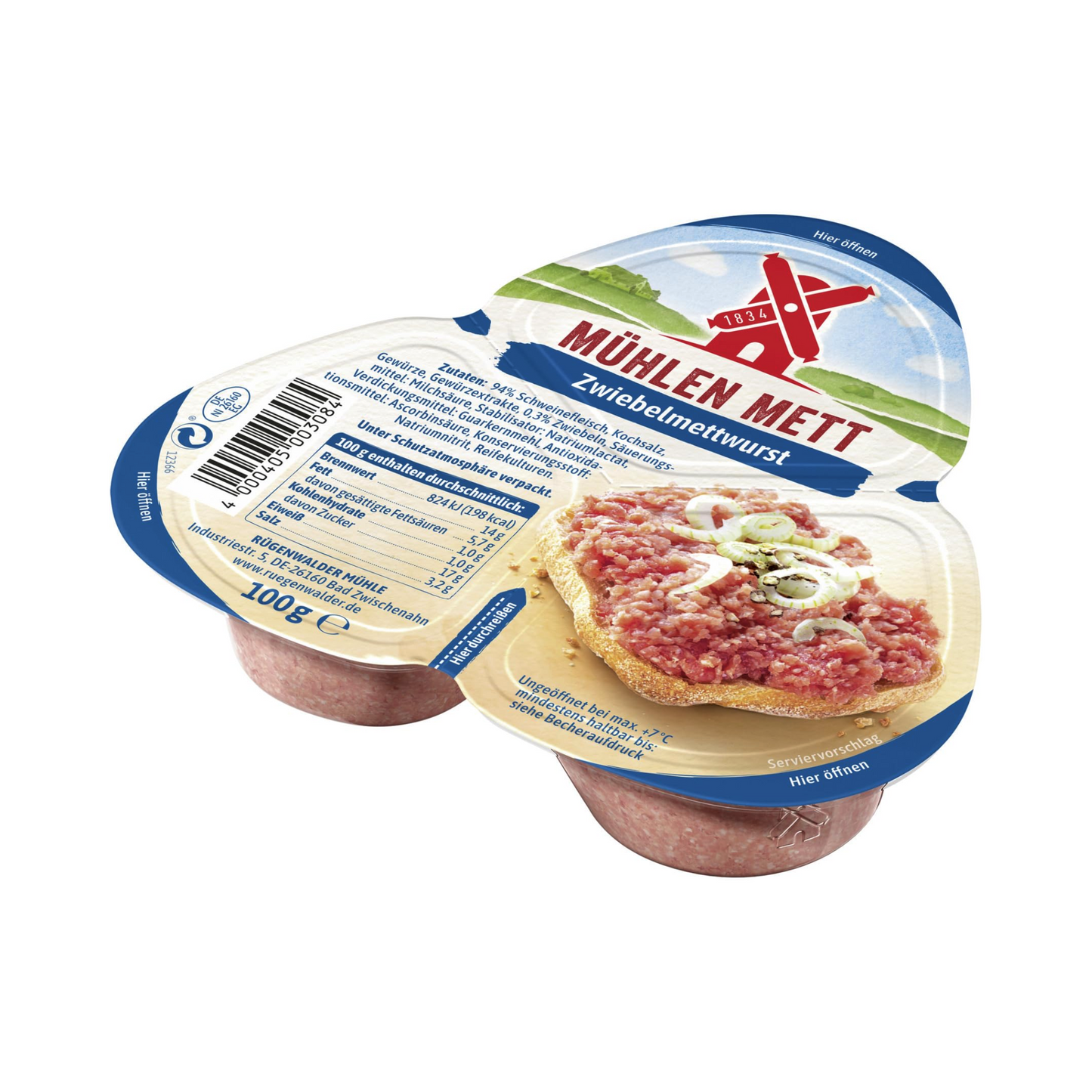 Mühlen Mett Zwiebelmettwurst 100g