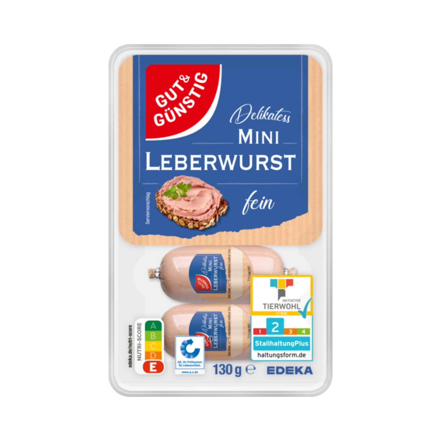 GUT&GÜNSTIG Mini Leberwurst fein 130g QS ITW