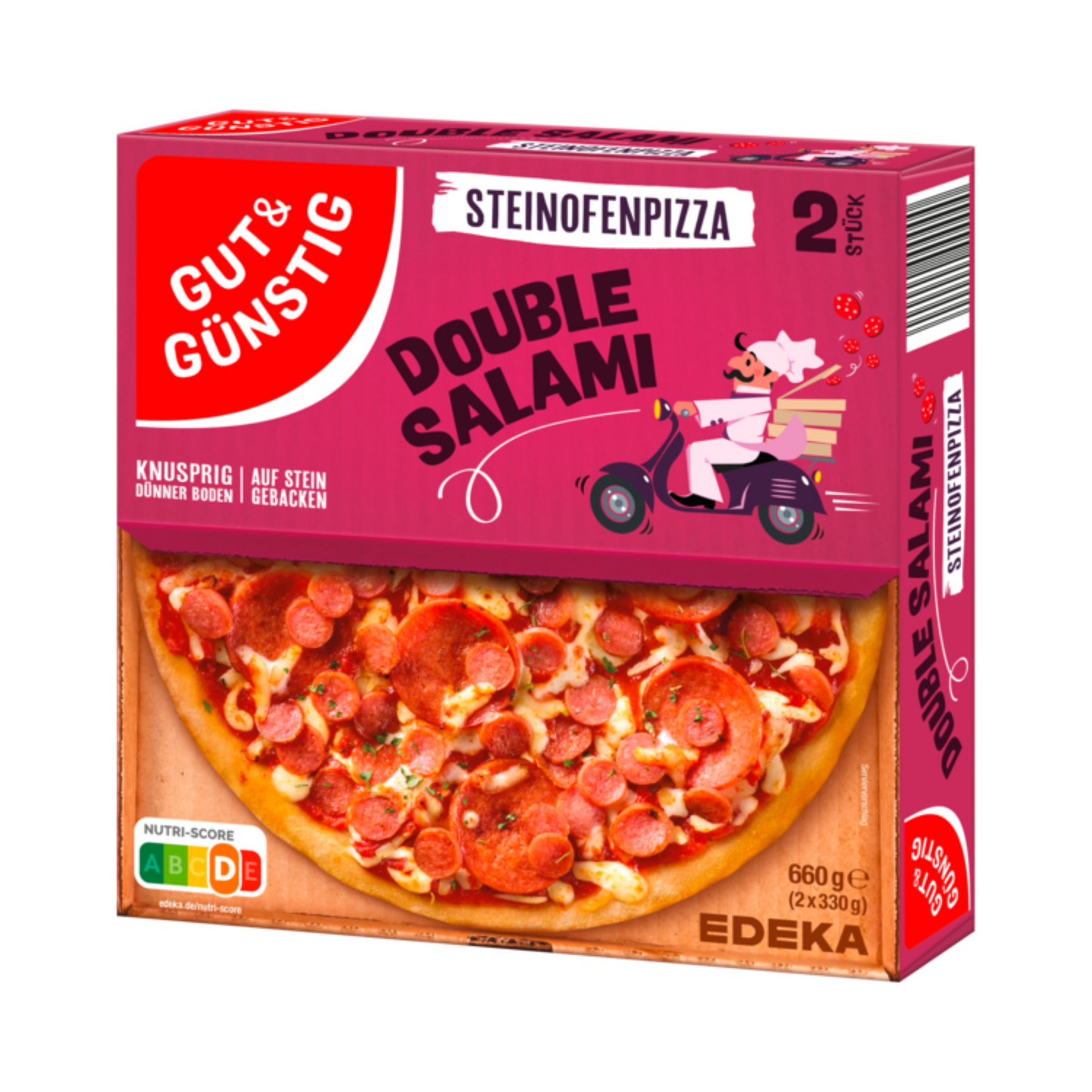 GUT&GÜNSTIG Steinofenpizza Double Salami 2x330g