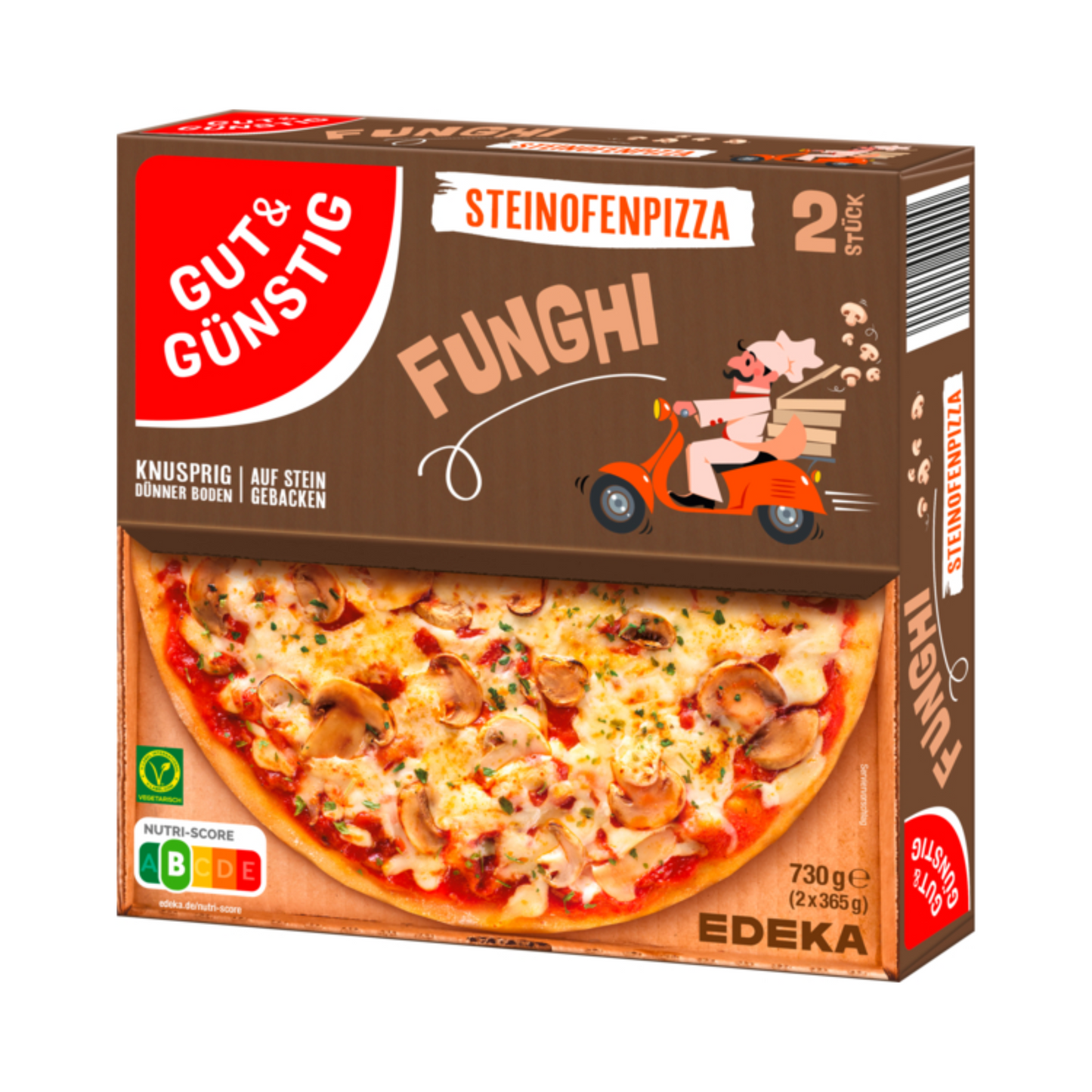 GUT&GÜNSTIG Steinofenpizza Funghi 2x365g