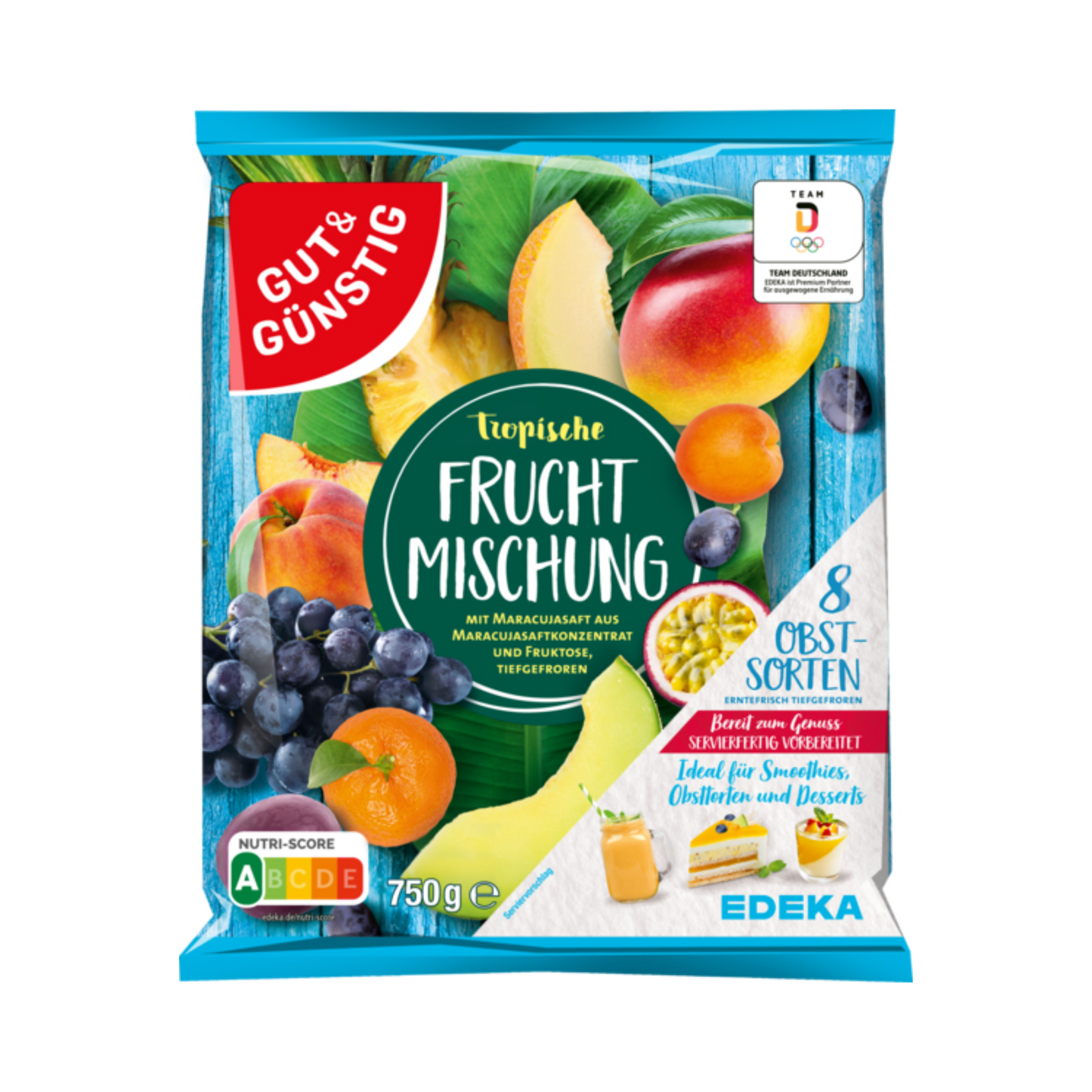 GUT&GÜNSTIG Tropische Fruchtmischung gesüßt 750g