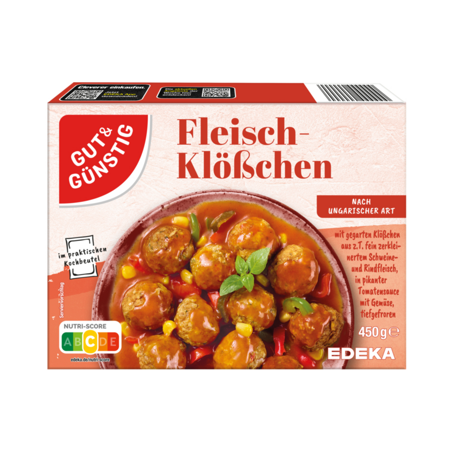 GUT&GÜNSTIG Fleischklösschen nach ungarischer Art in pikanter Tomaten-Paprika-Sauce 450g