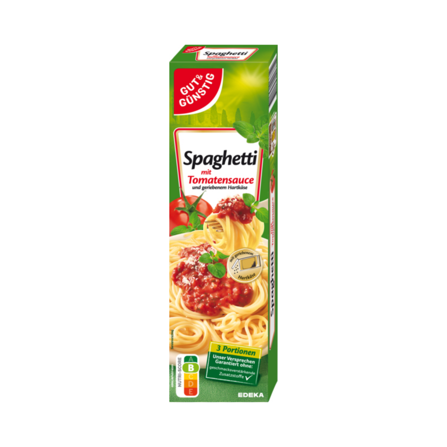 GUT&GÜNSTIG Spaghettigericht m.Tomatensauce&geriebenem Hartkäse 397g