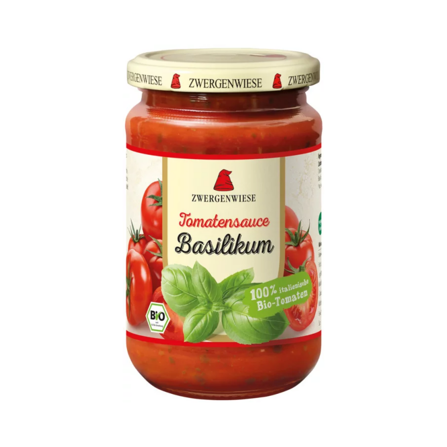 Bio Zwergenwiese Tomatensosse Basilikum 340ml