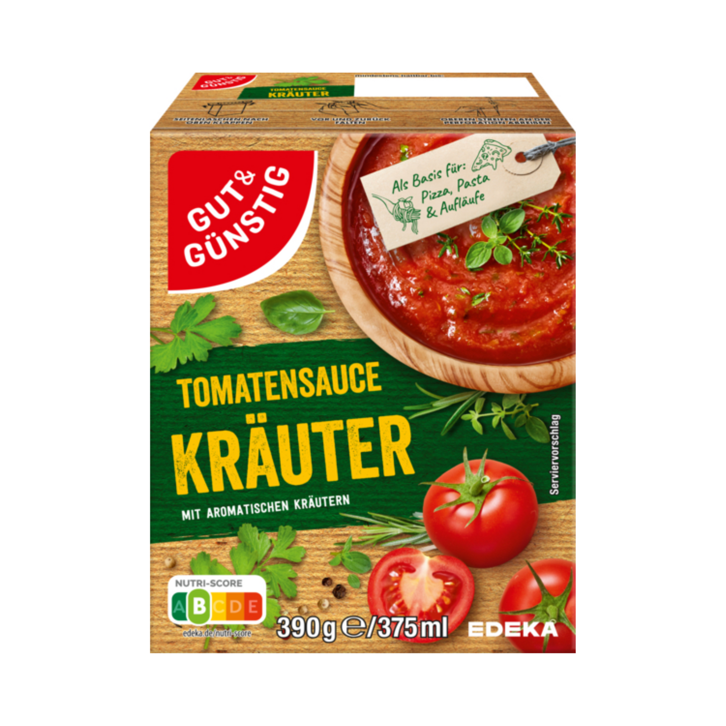 GUT&GÜNSTIG Pasta Sauce Kräuter 390g