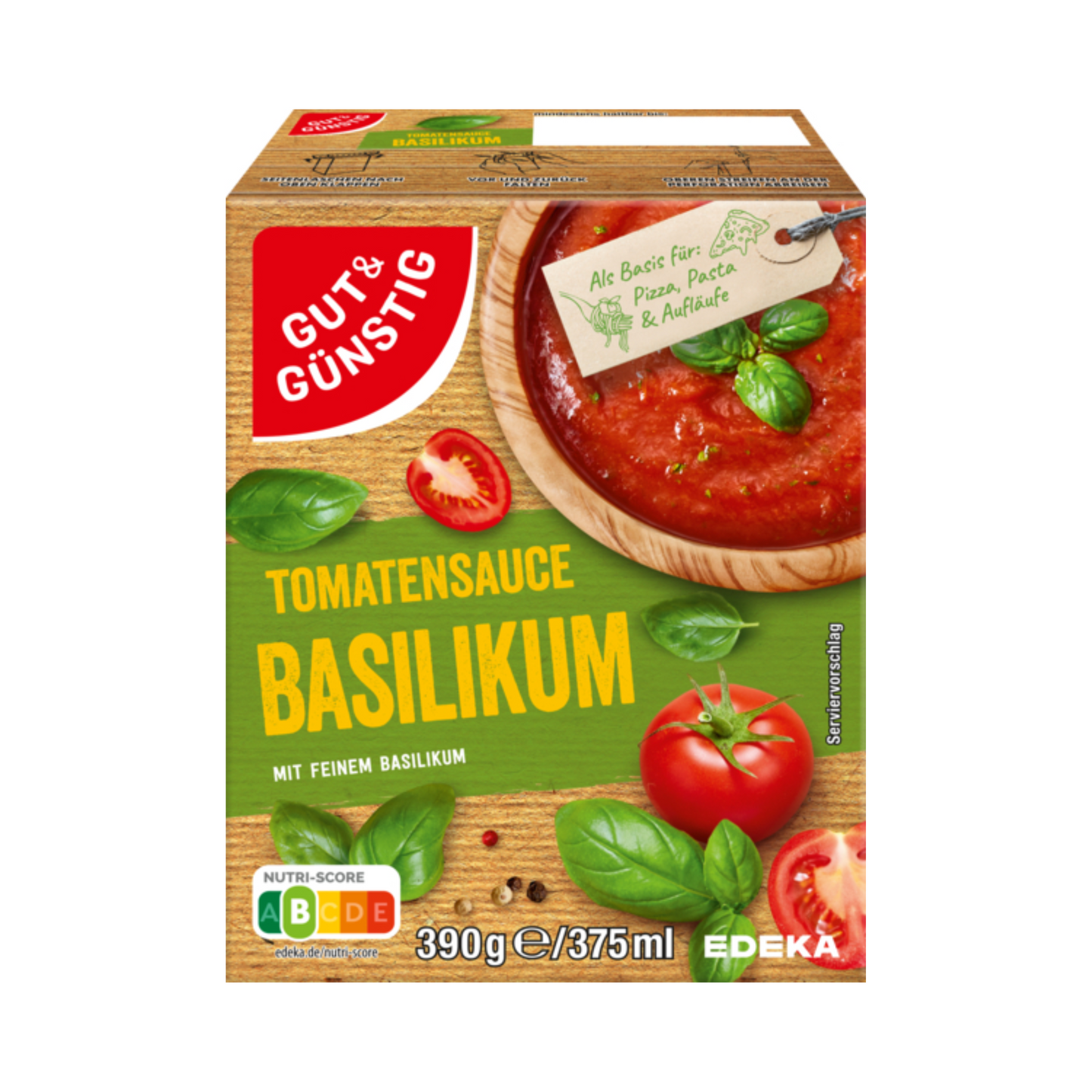GUT&GÜNSTIG Pasta Sauce Basilikum 390g