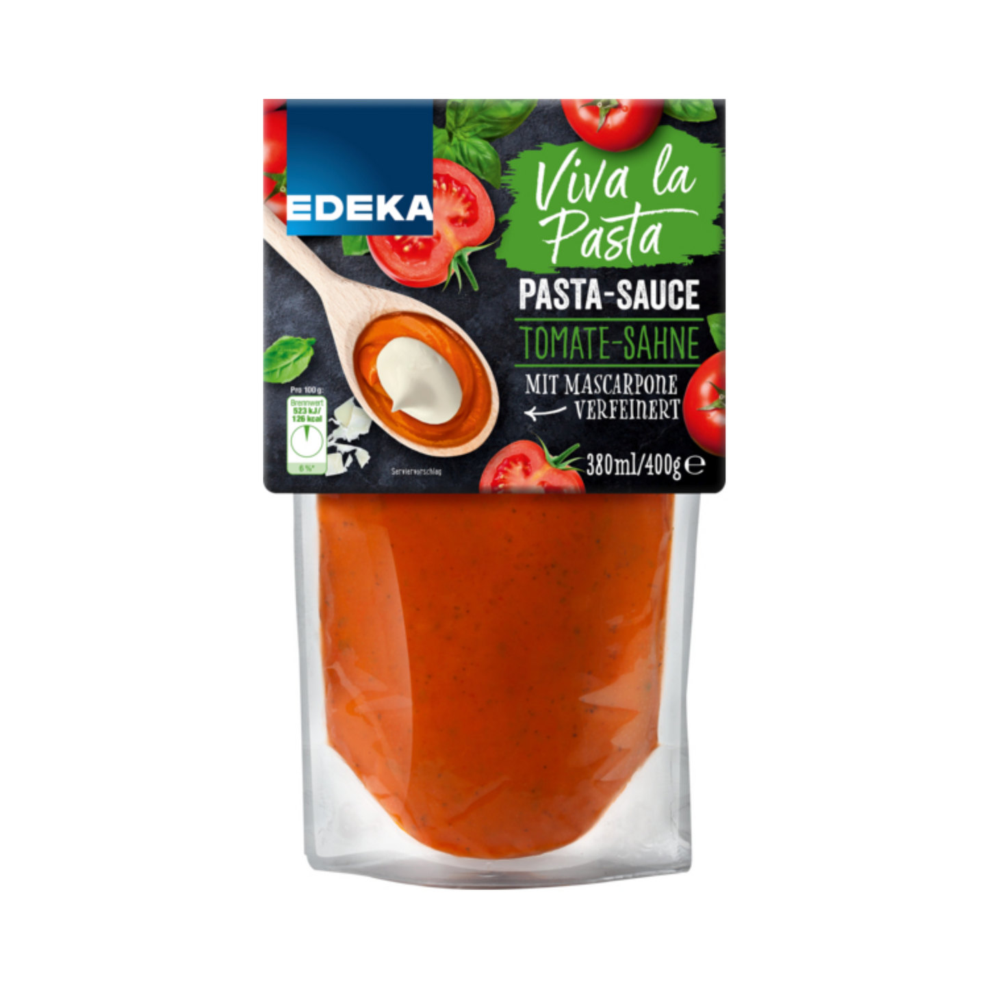 EDEKA Herzstücke Pastasauce Tomate-Sahne-Sauce mit Mascarpone 400g