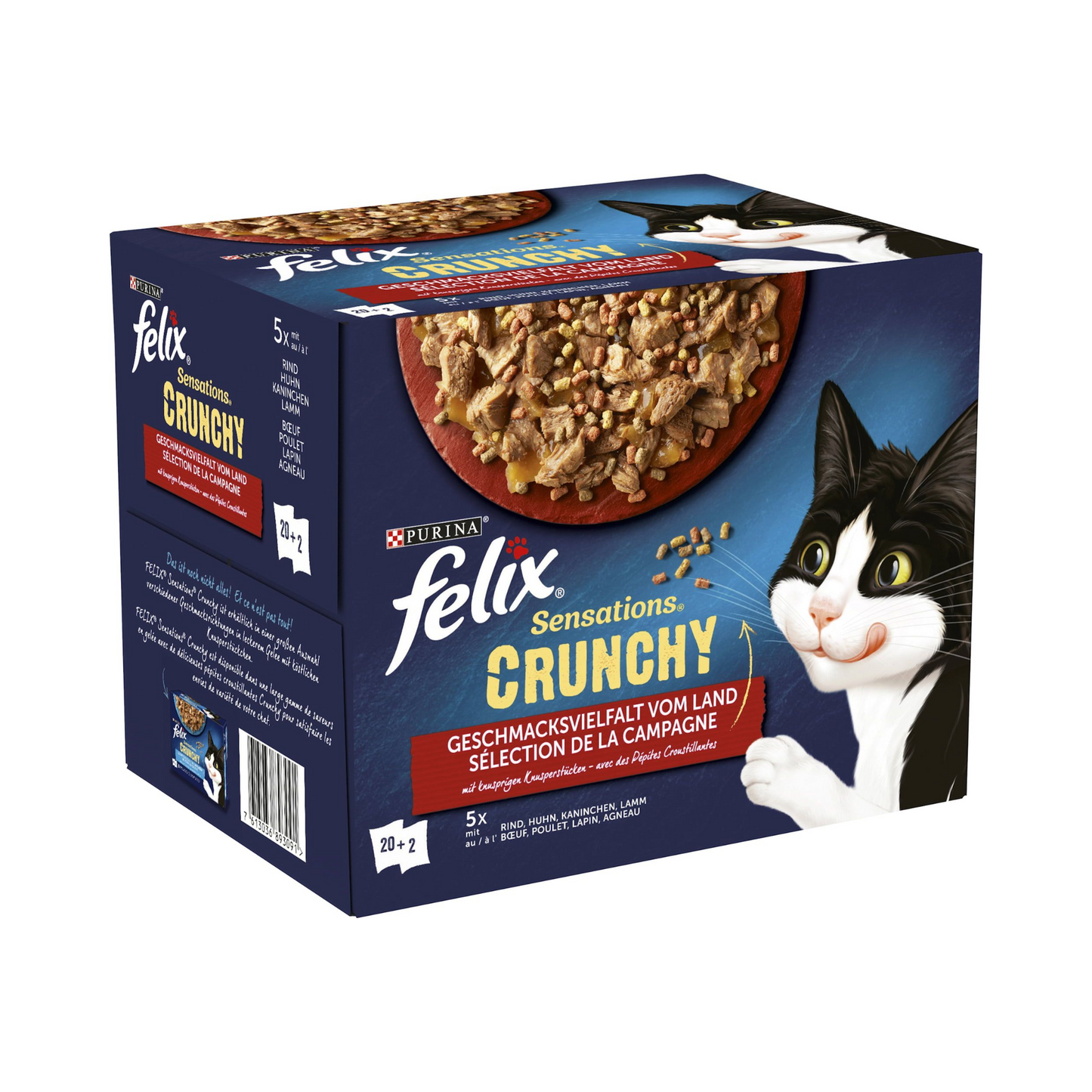 Felix Sensations Crunchy Geschmacksvielfalt vom Land 10x85g+40g