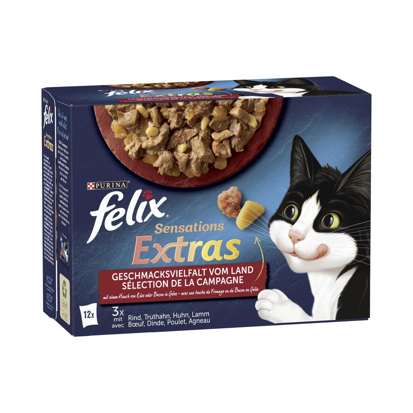 Felix Sensations Extras Gelee Geschmacksvielfalt vom Land 12x85g