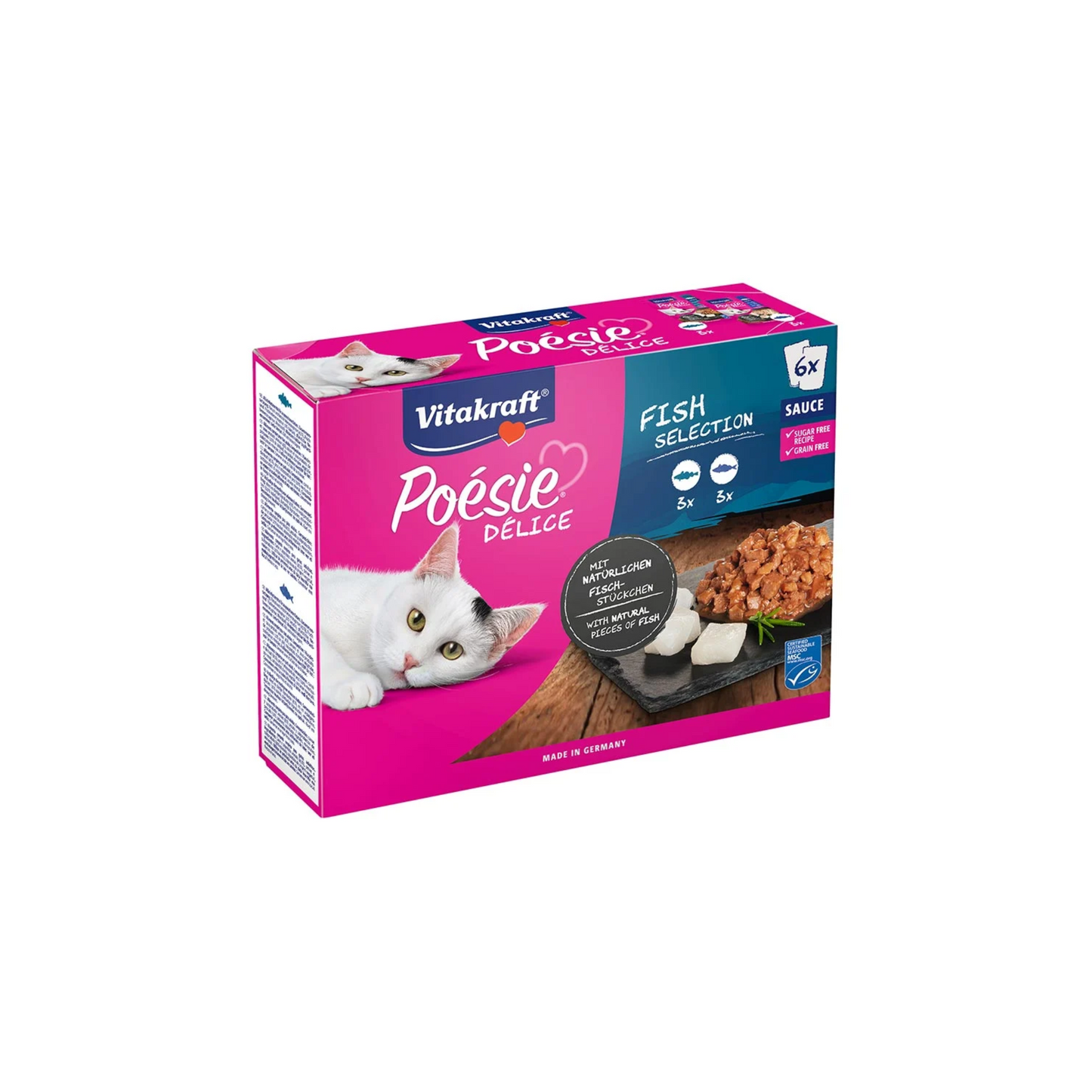 MSC Vitakraft Poesie Delice Fish Selection in Sauce 6x85g MSC Vitak.Poes.Delice Fish Sel.Sau.6x85g