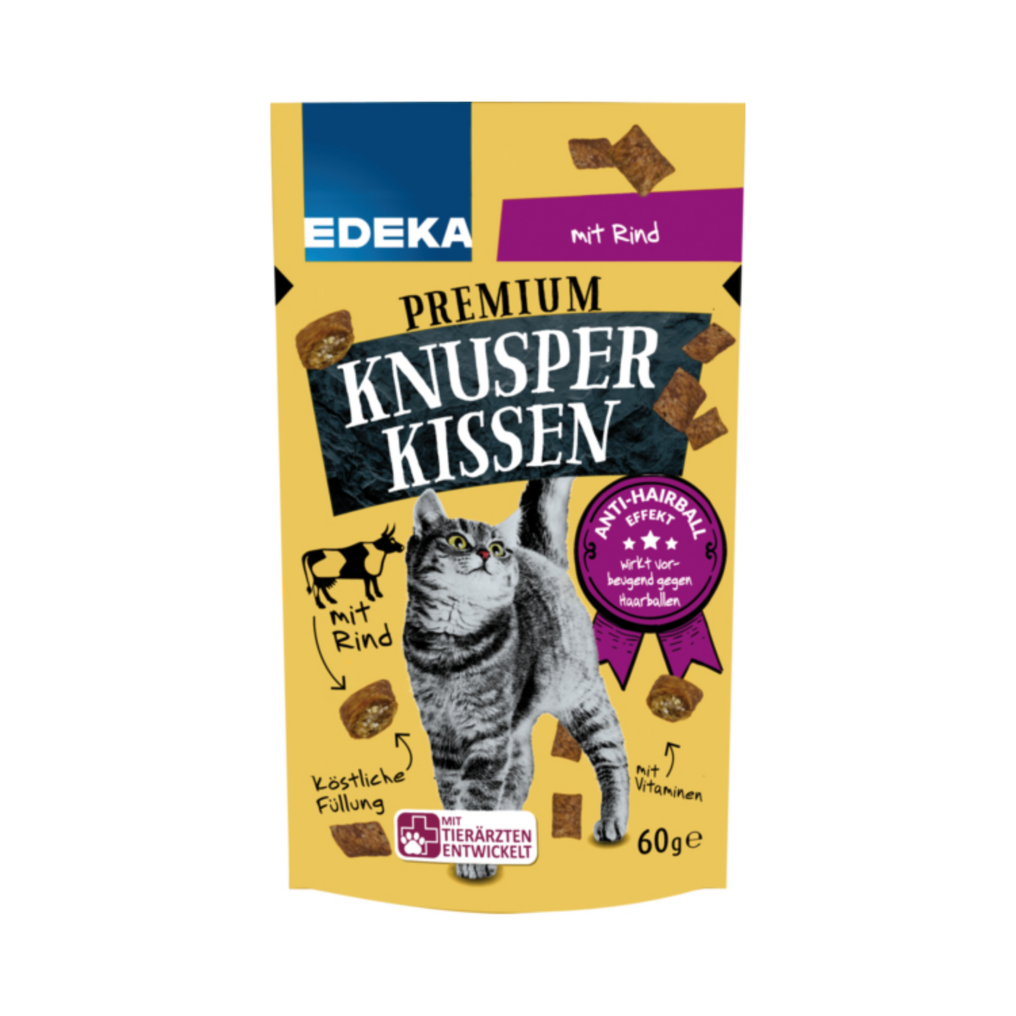 EDEKA Herzstücke Gefüllte Knusperkissen Rind&Malz 60g
