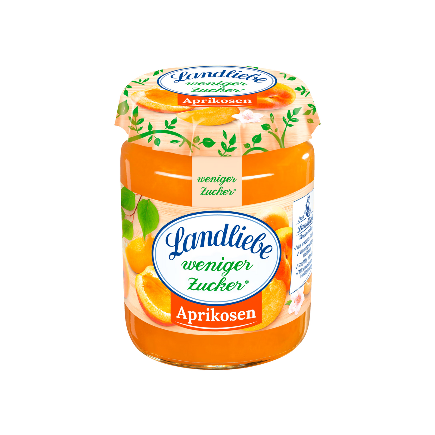 Landliebe Fruchtaufstrich Aprikose weniger Zucker 180g