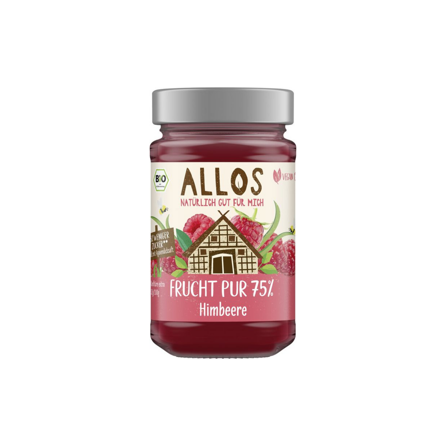 Bio Allos Frucht Pur Himbeere Konfitüre 250g
