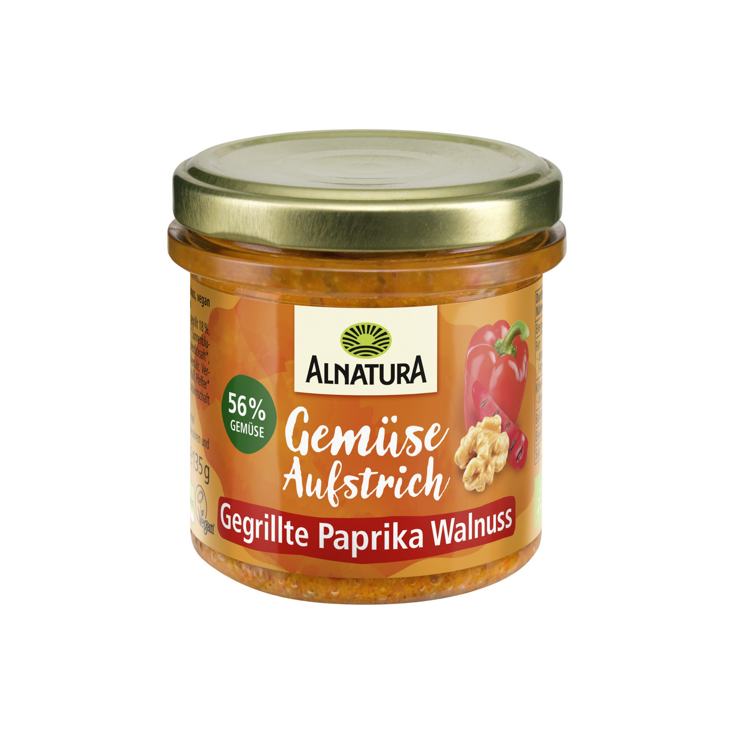 Bio Alnatura Aufstrich Gartengemüse Paprika Walnuss 135g