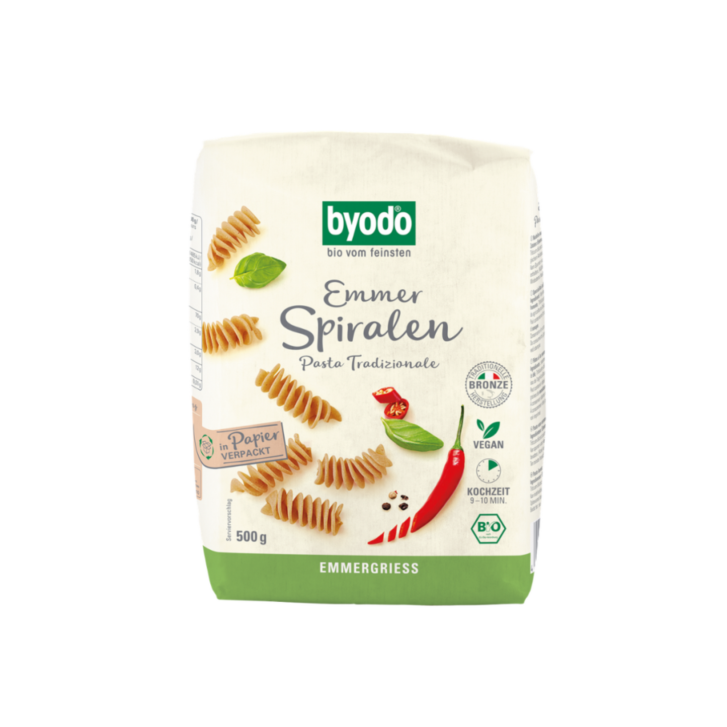 Bio Byodo Pasta Tradizionale Emmer Spiralen 500g