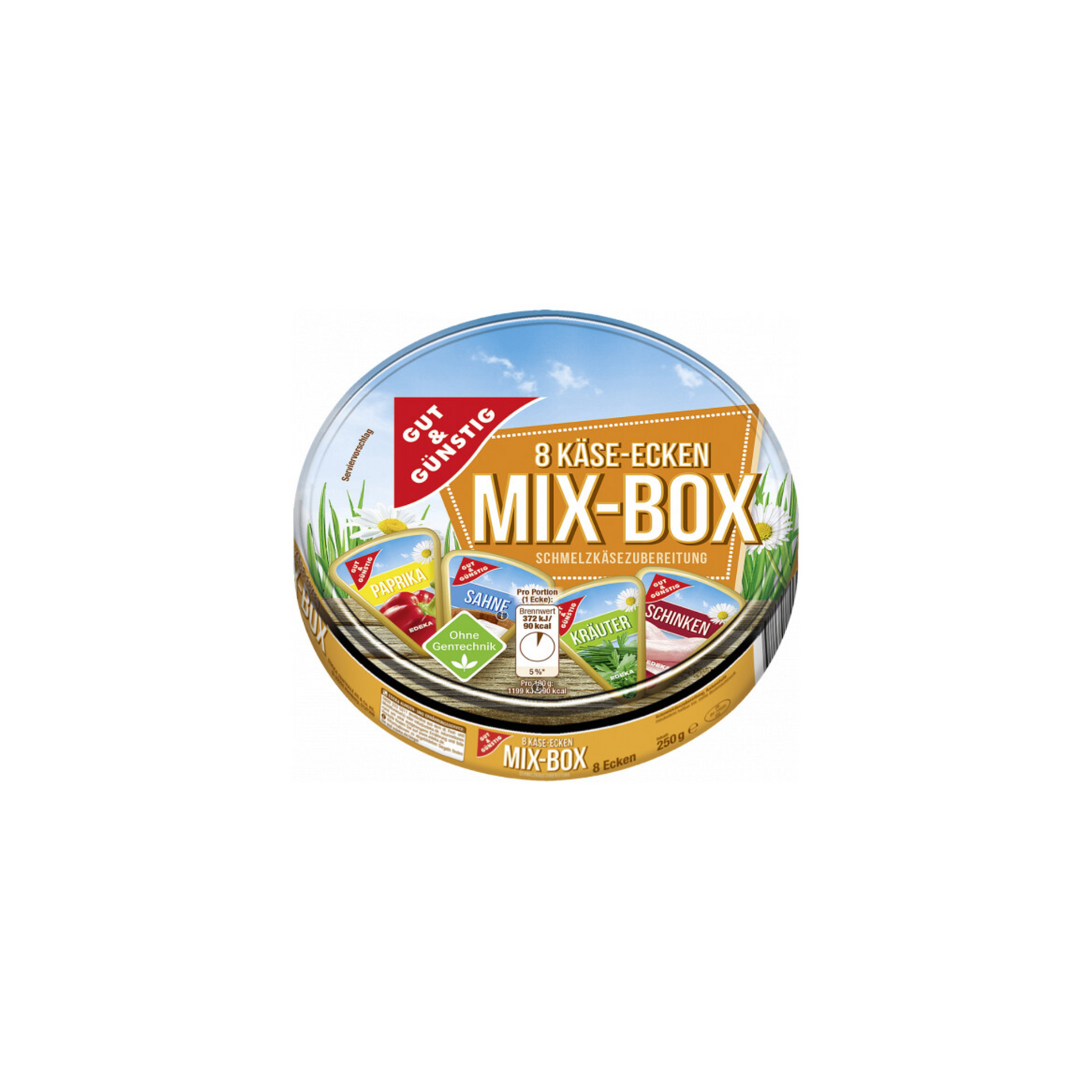 GUT&GÜNSTIG Schmelzkäse-Ecken 50% Mix 250g VLOG