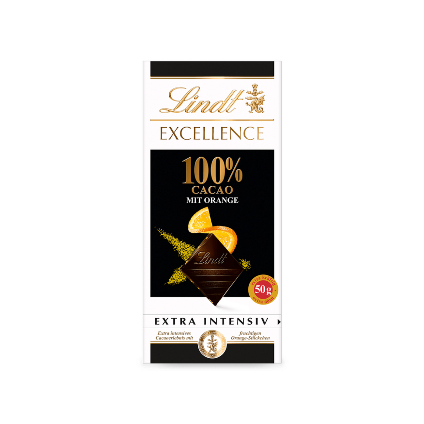 Lindt Excellence 100% Orange 50g