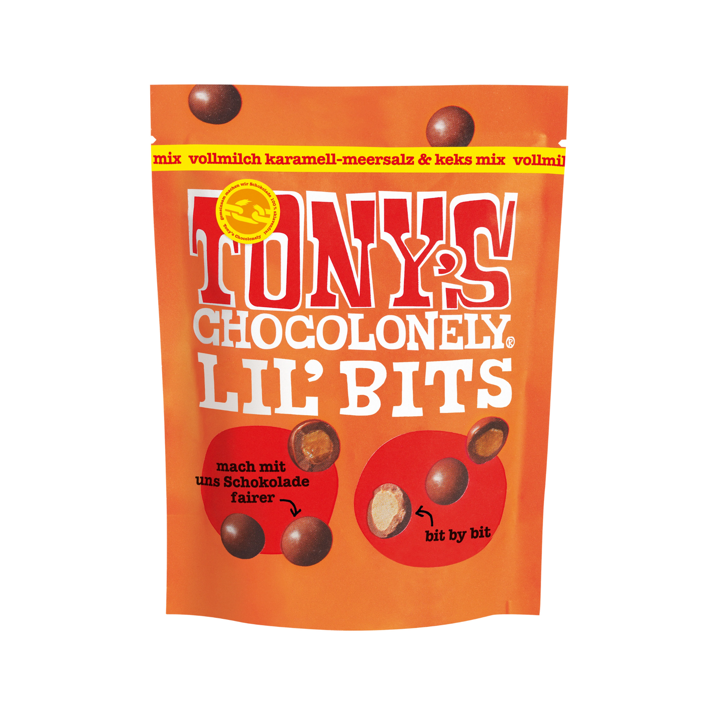 Tony's Chocolonely Lil'Bits Vollmilch Karamell-Meersalz&Keks Mix 120g