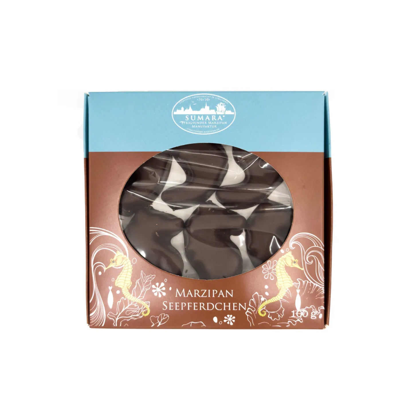 Stralsunder Marzipanhaus Seepferdchen Zartbitter 100g