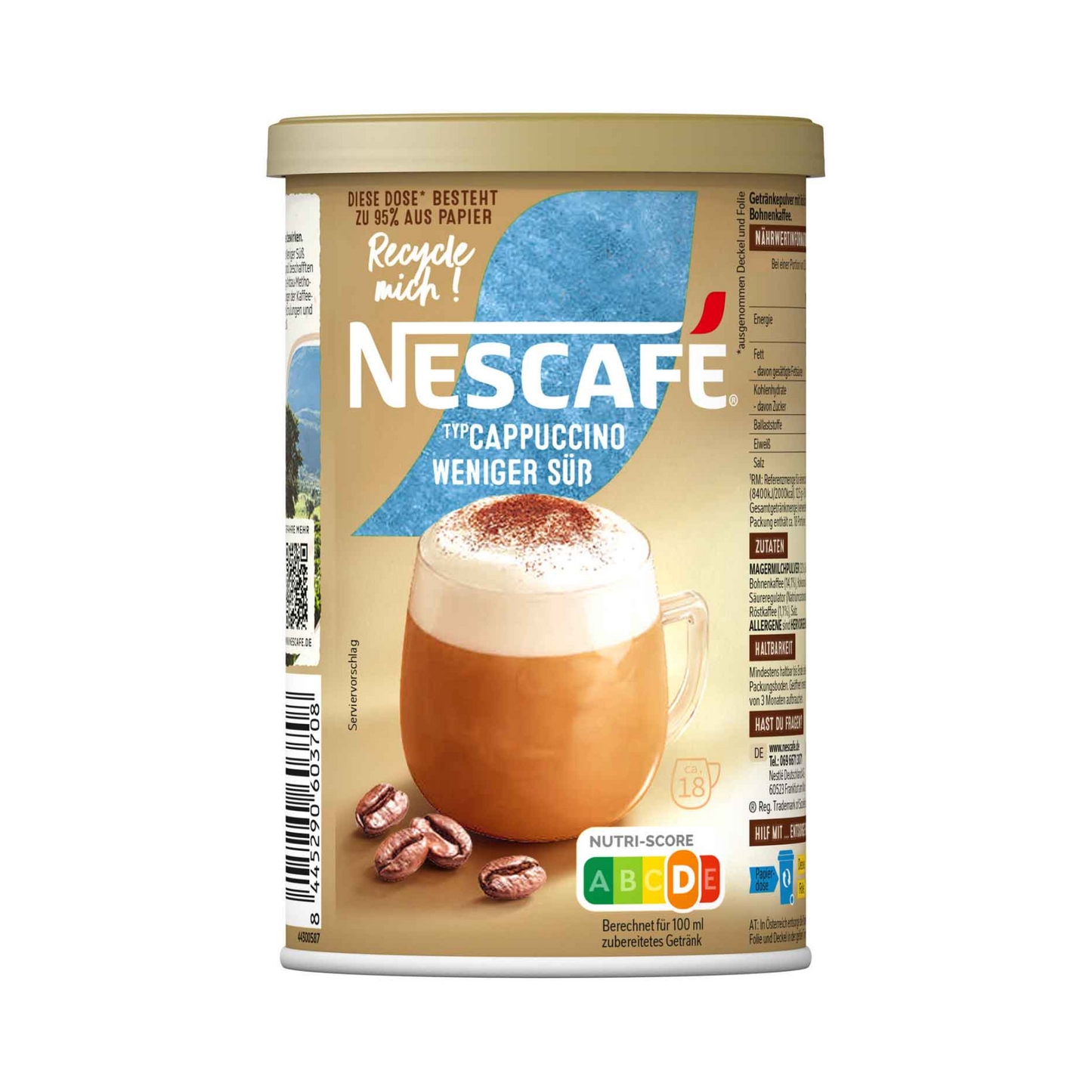 Nescafe Typ Cappuccino Weniger Süß 220g