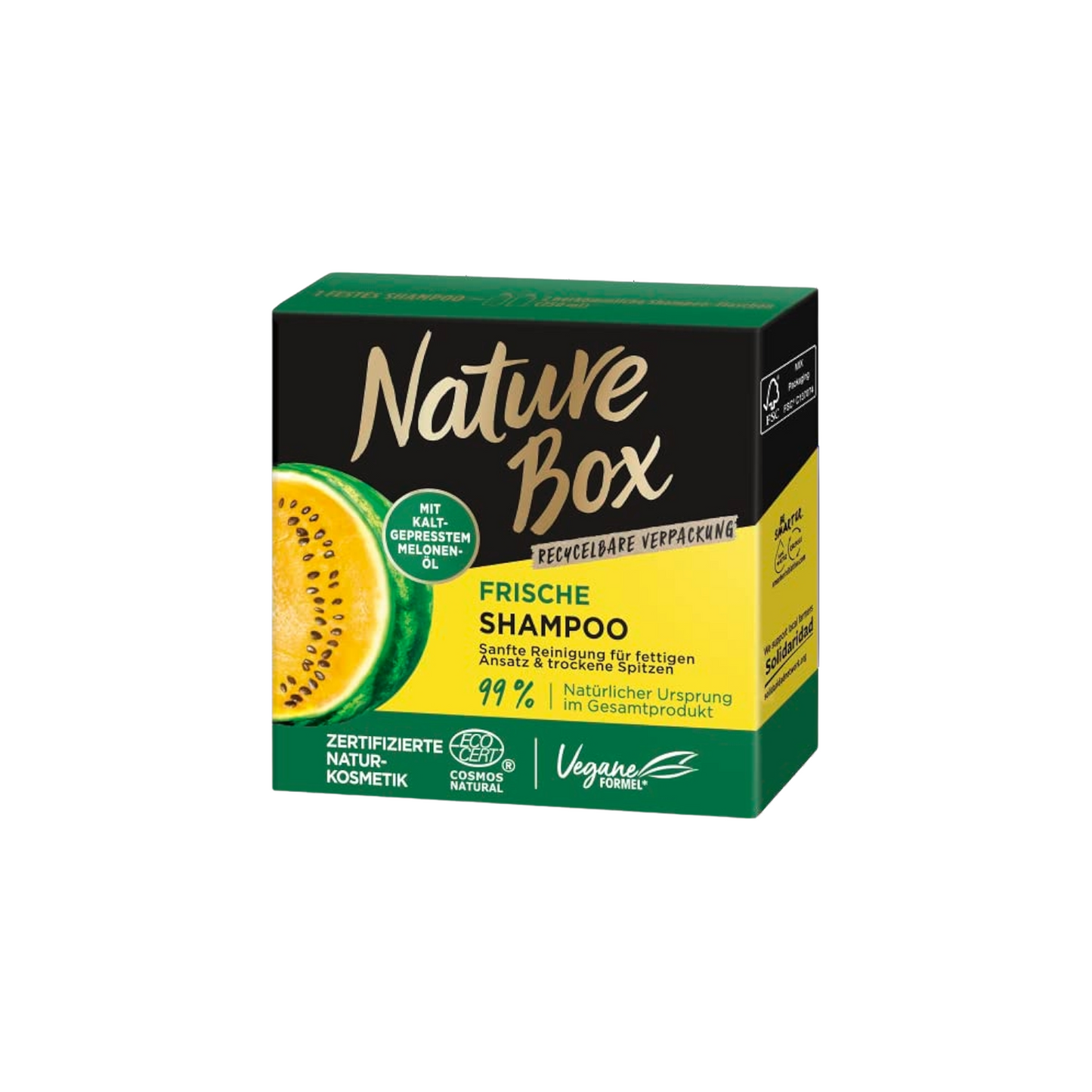 Nature Box Festes Shampoo Frische mit Melonenöl 85g