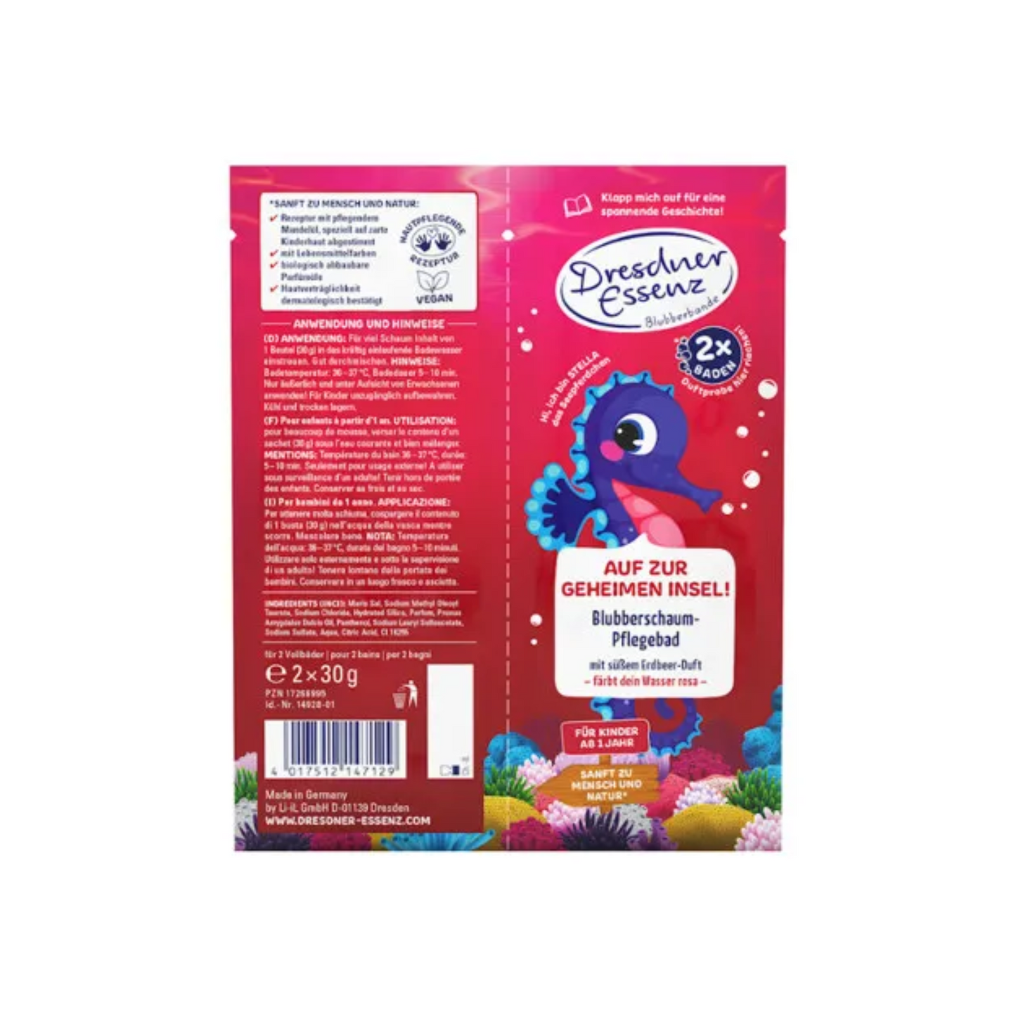 Dresdner Essenz Blubberbande Pflegebad fruchtiger Blaubeer-Duft 2x30g