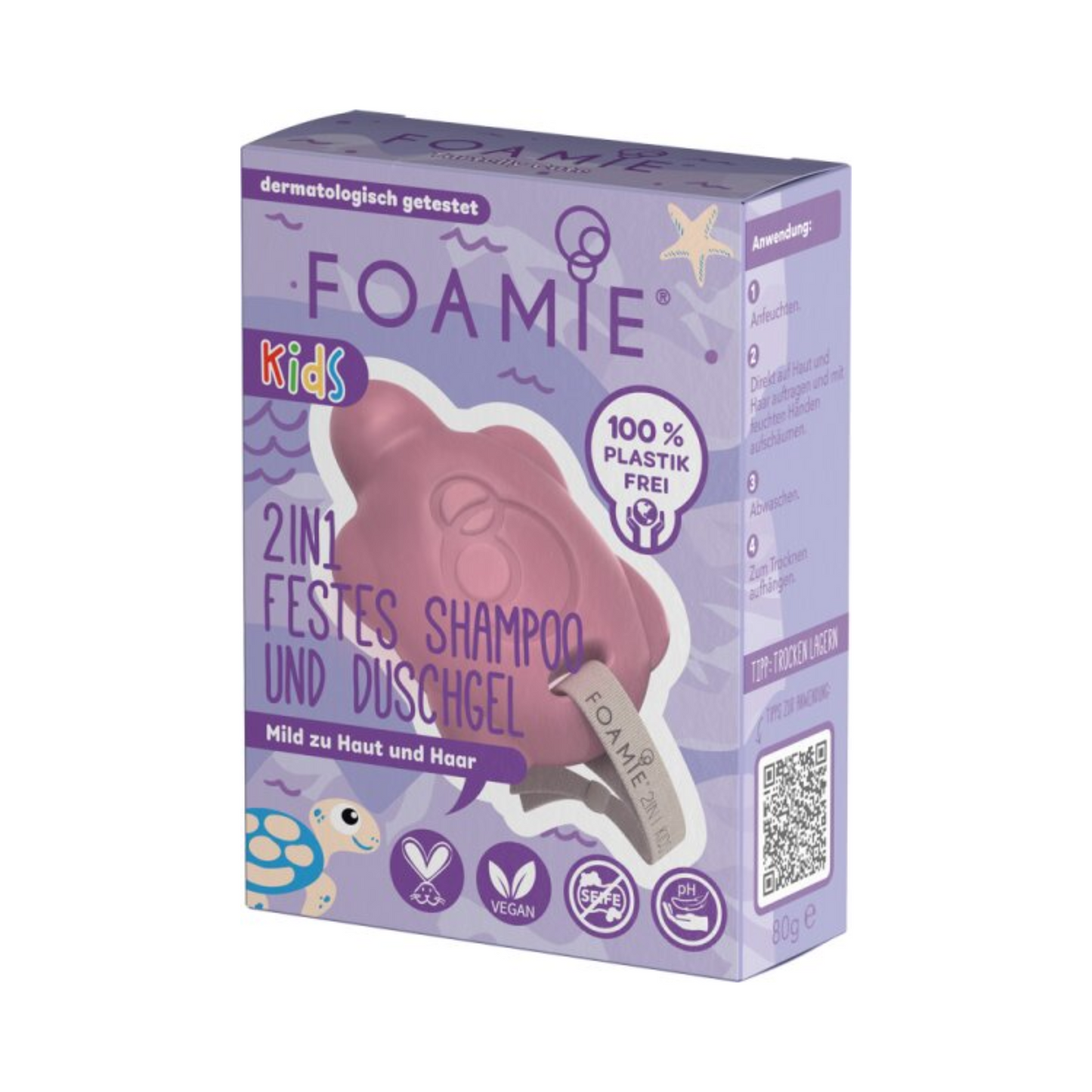 Foamie 2in1 feste Duschpflege für Kinder pink 80g