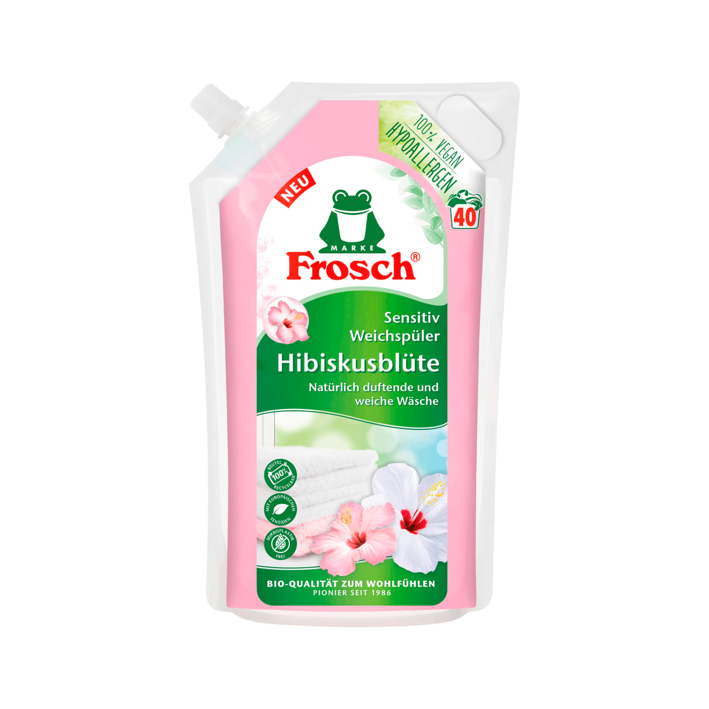Frosch Weichspüler Hibiskusblüte Sensitiv 40WL 1l