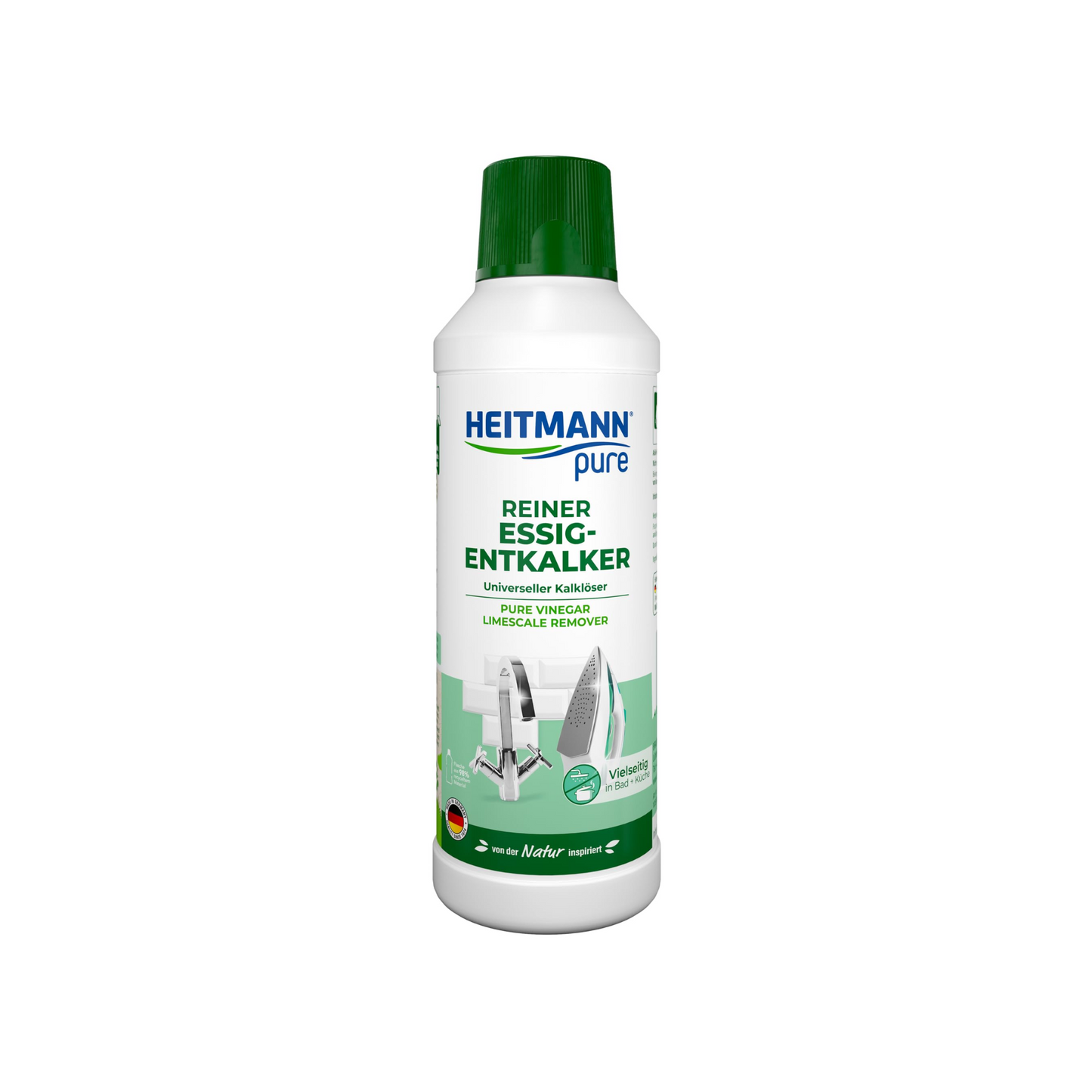 HEITMANN pure Reiner Essig-Entkalker Universeller Kalklöser 500ml