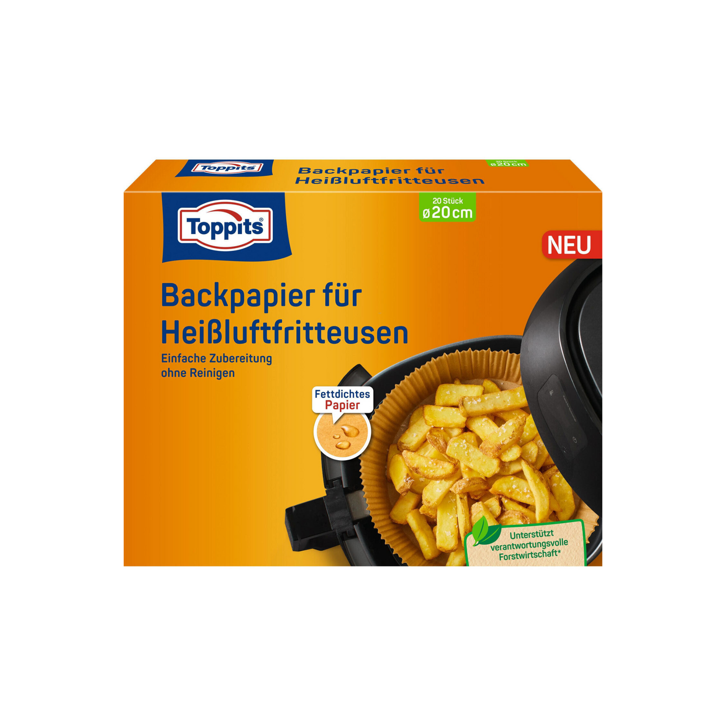 Toppits Backbögen Airfryer rund FSC-Mix 20cm 20ST