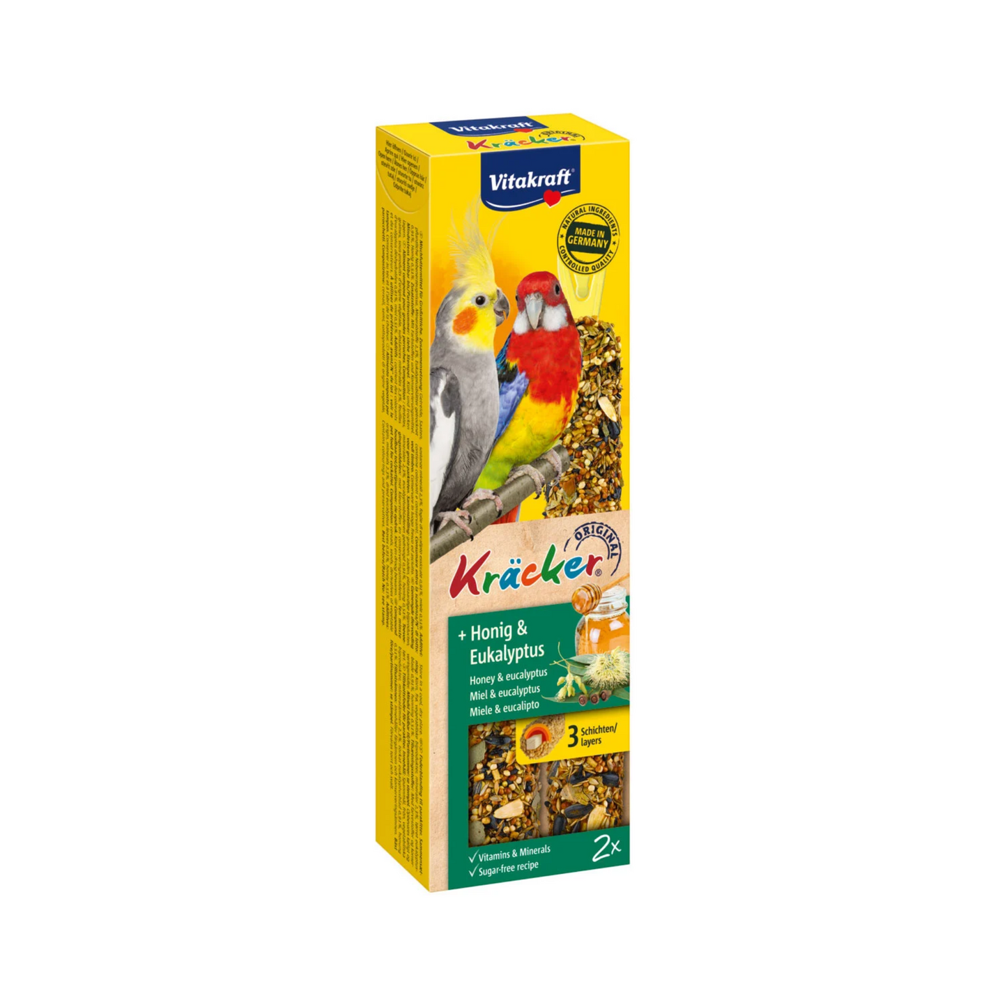 Vitakraft Australian Kräcker mit Honig-Eukalyptus für Großsittiche 2x90g