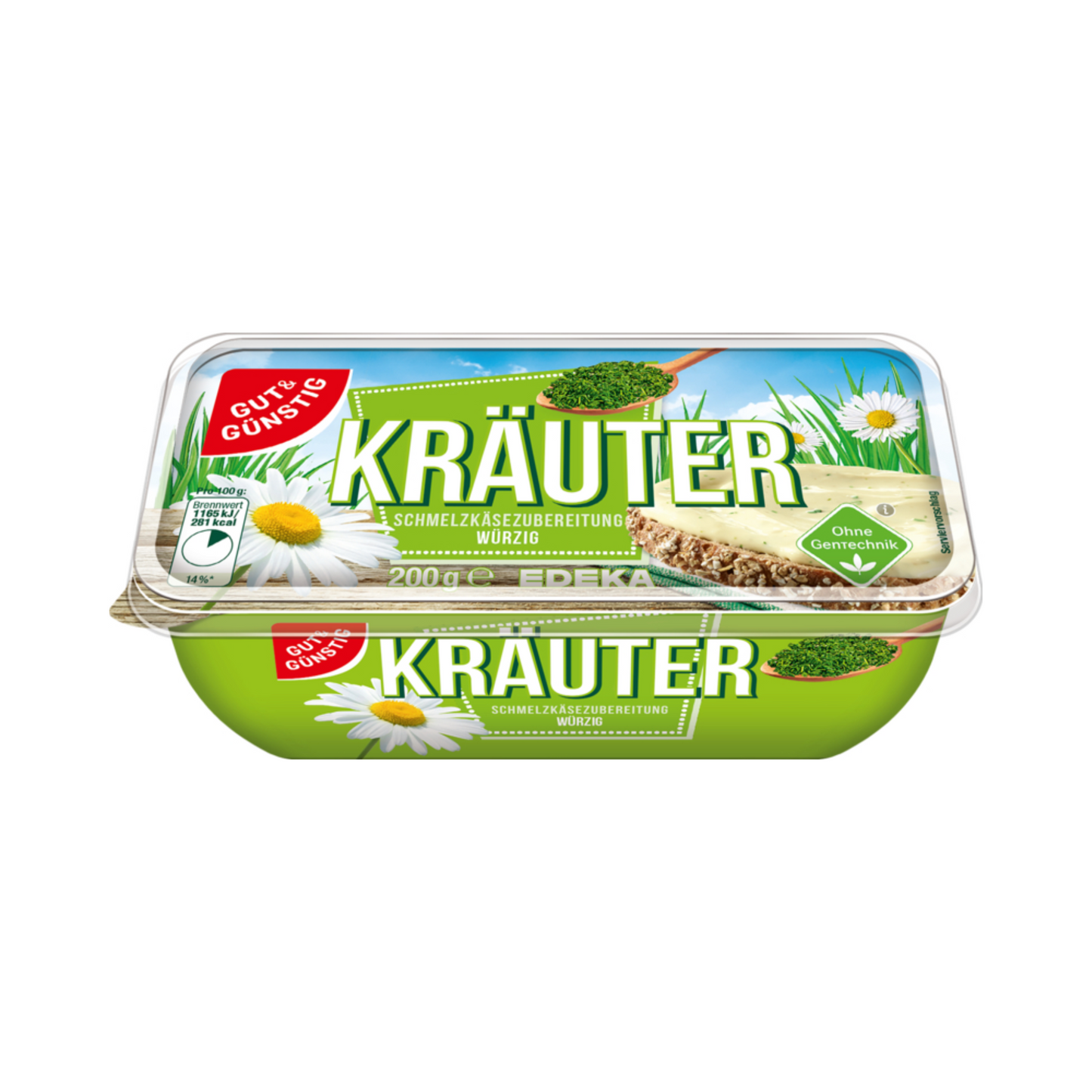 GUT&GÜNSTIG Schmelzkäse-Schale 50% Kräuter 200g VLOG