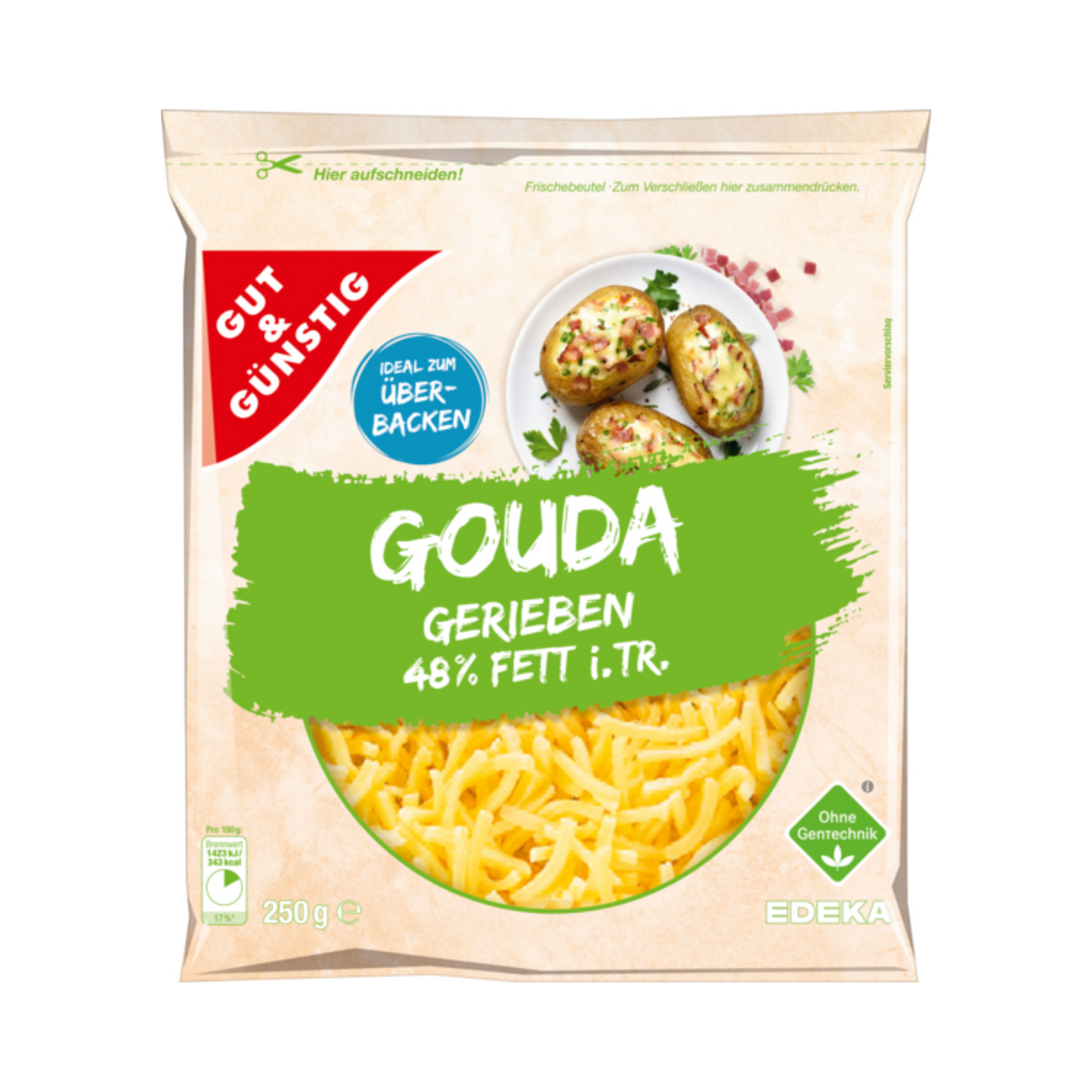GUT&GÜNSTIG Gouda gerieben 48% 250g VLOG