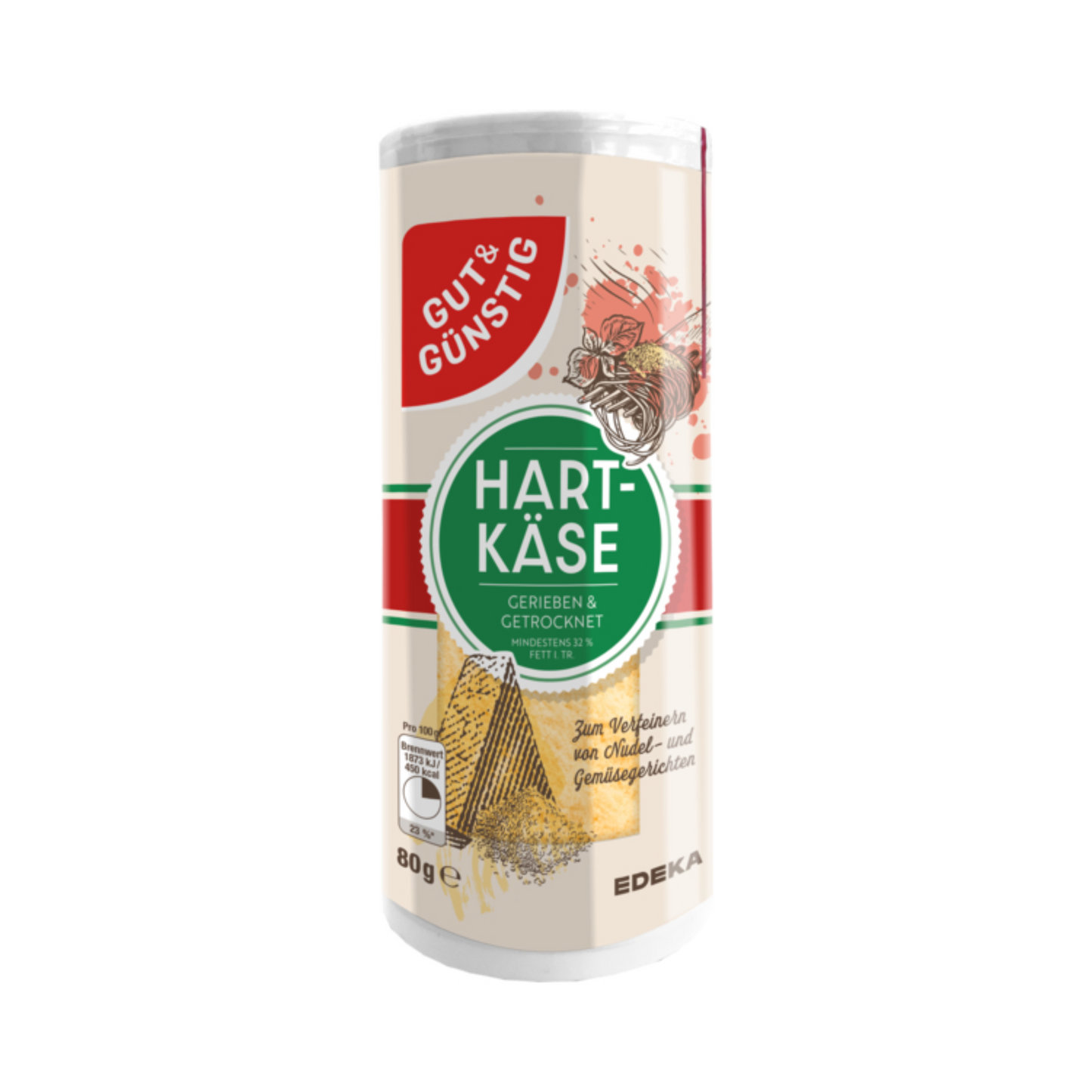 GUT&GÜNSTIG geriebener Hartkäse 32% 80g