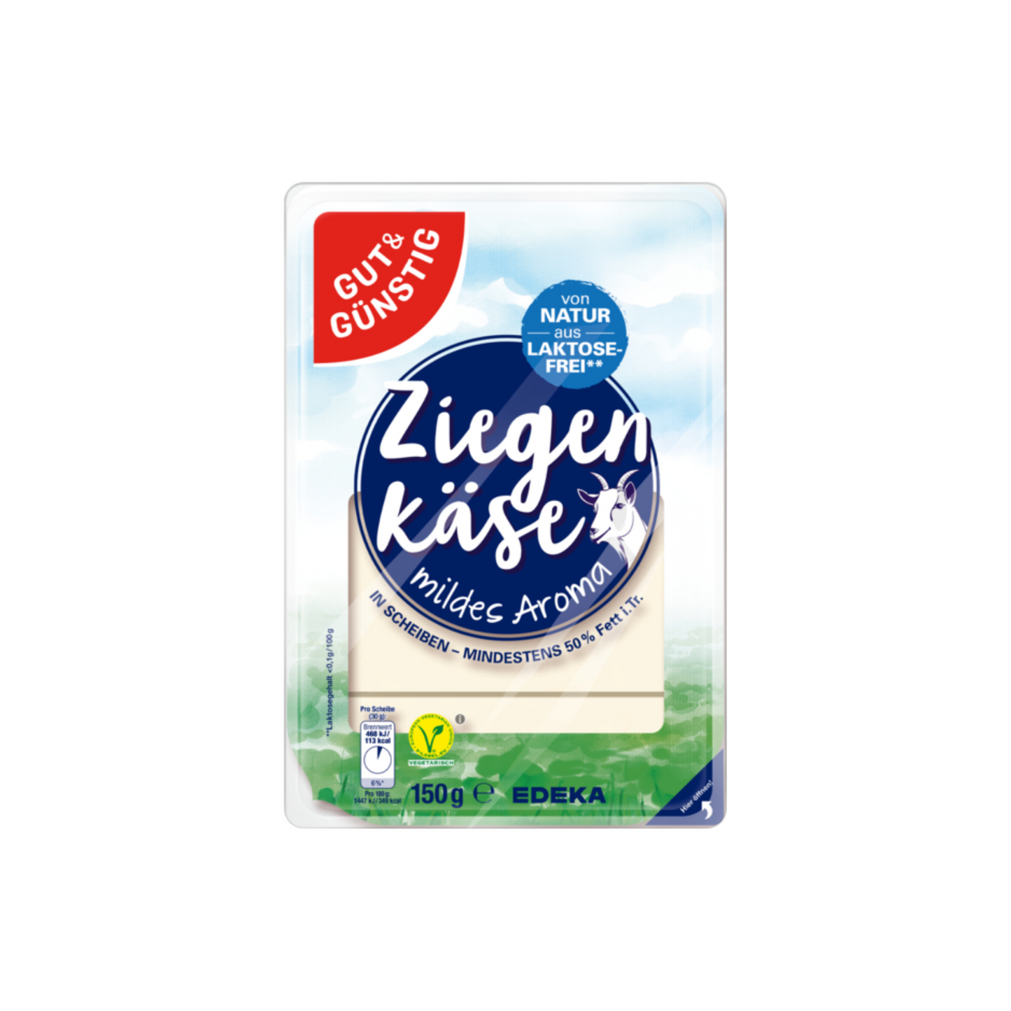 GUT&GÜNSTIG Ziegenkäse Scheiben 50% 150g VLOG