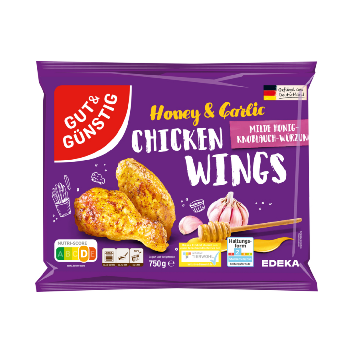 GUT&GÜNSTIG Chicken Wings Honey&Garlic vorgegart 750g VLOG QS ITW