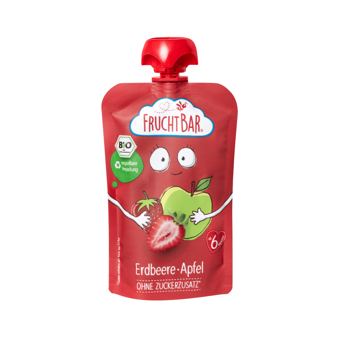 Bio Fruchtbar Fruchtpüree Erdbeere, Apfel 100g