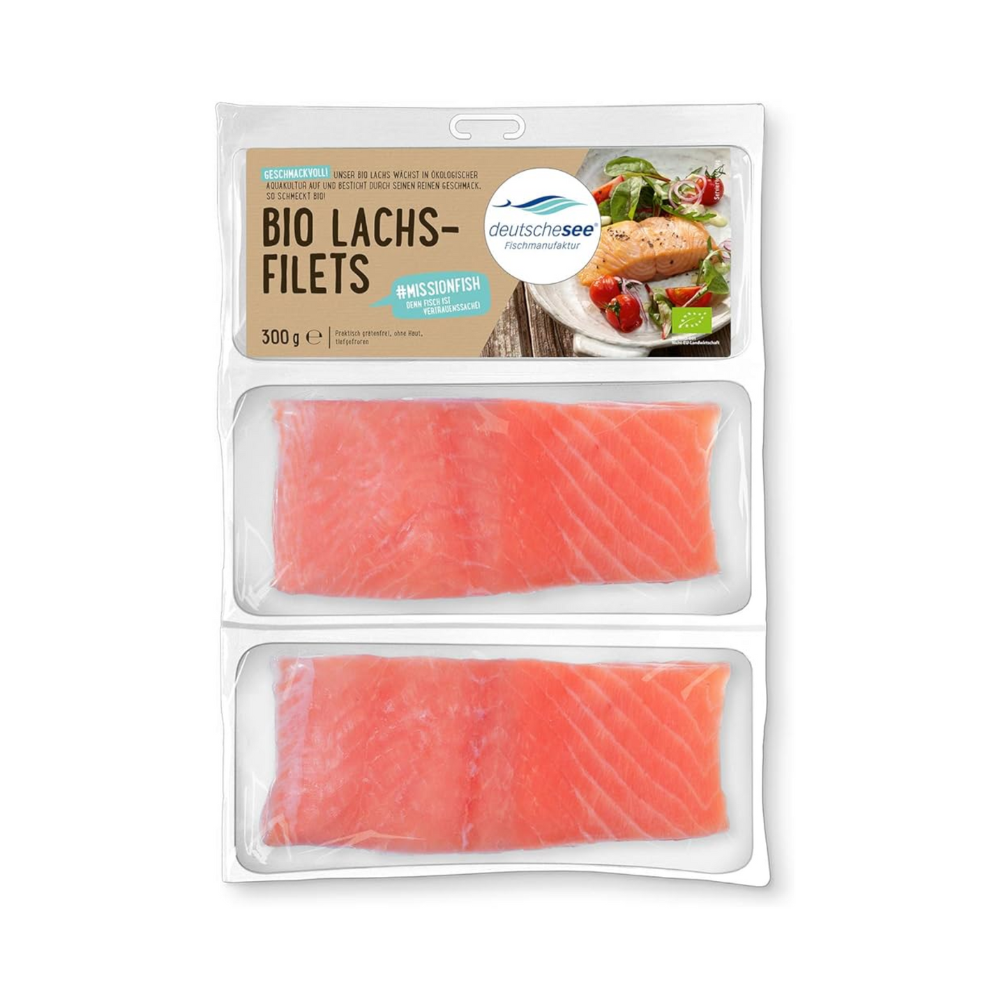 Bio Deutsche See Lachsfilet 2x150g netto 300g