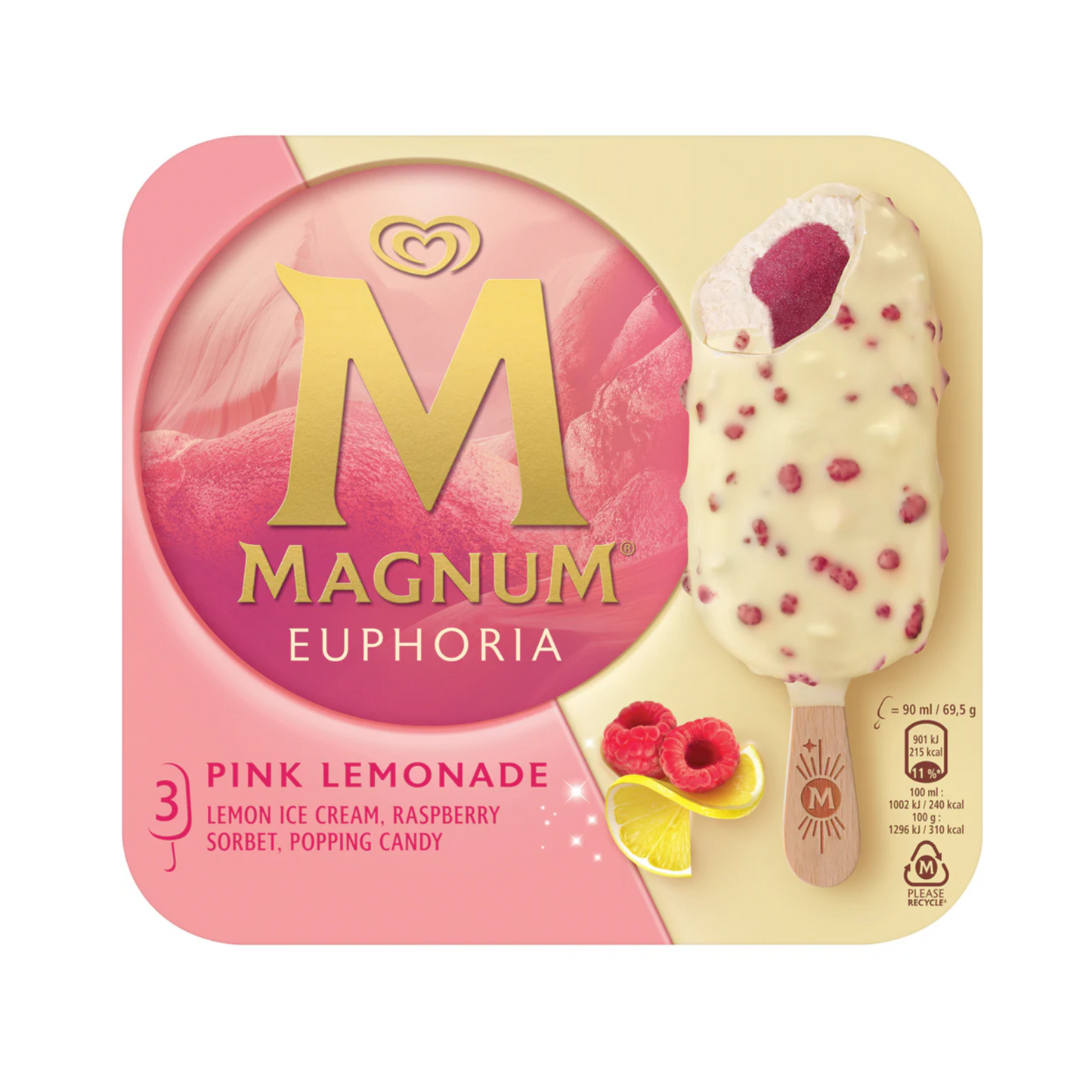 Langnese Magnum Euphoria Pink Lemonade 3x90ml