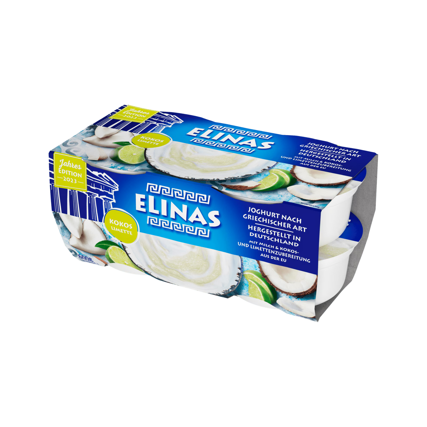 Elinas Joghurt nach griechischer Art Kokos Limette 9,4% 4x150g