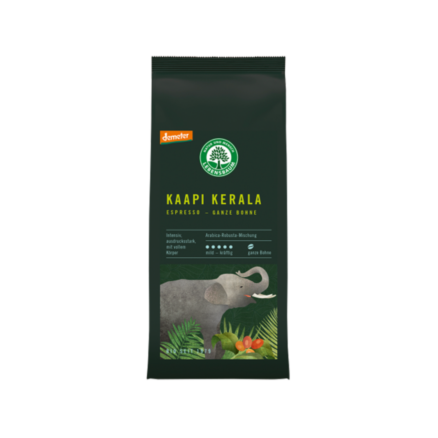Demeter Lebensbaum Espresso Indien Kaapi Kerala gemahlen 250g