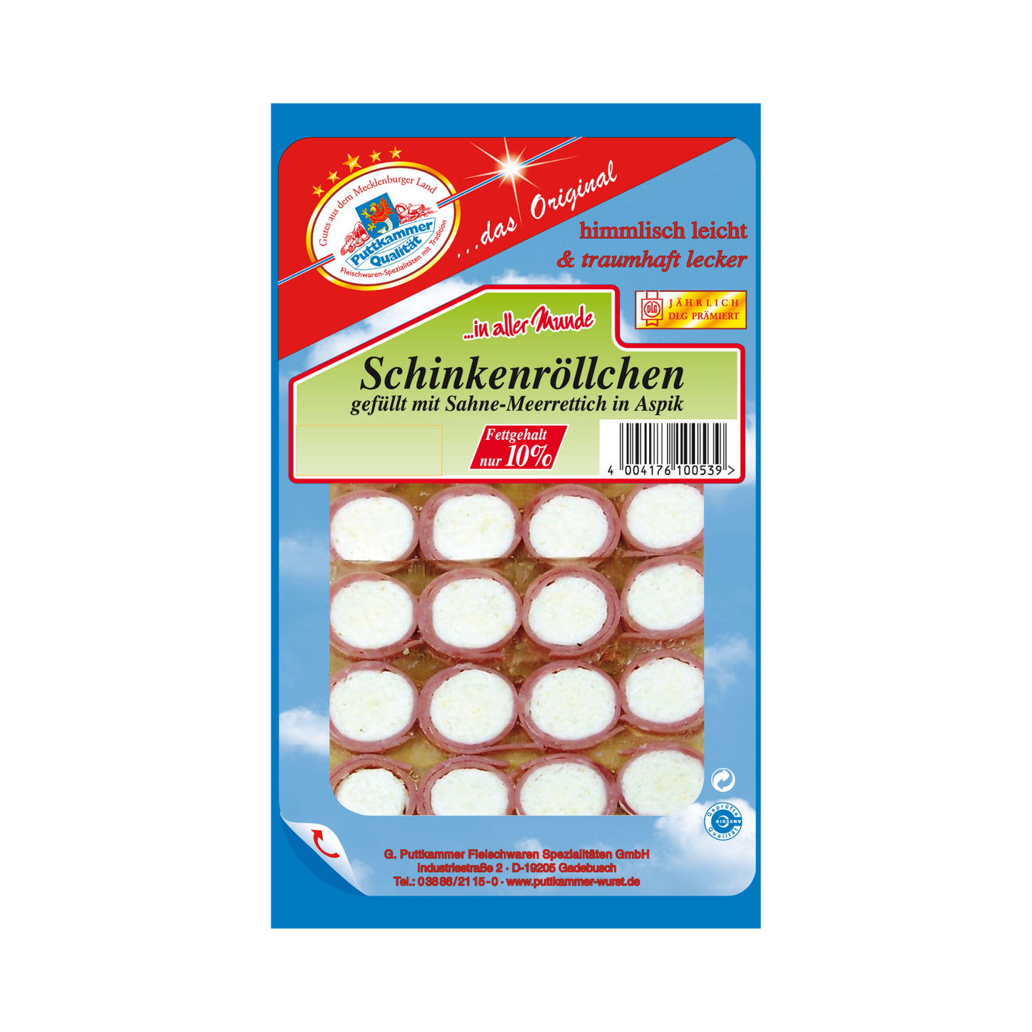 Puttkammer Schinkenröllchen i.Aspik gefüllt m.Sahnemeerrettich 90g