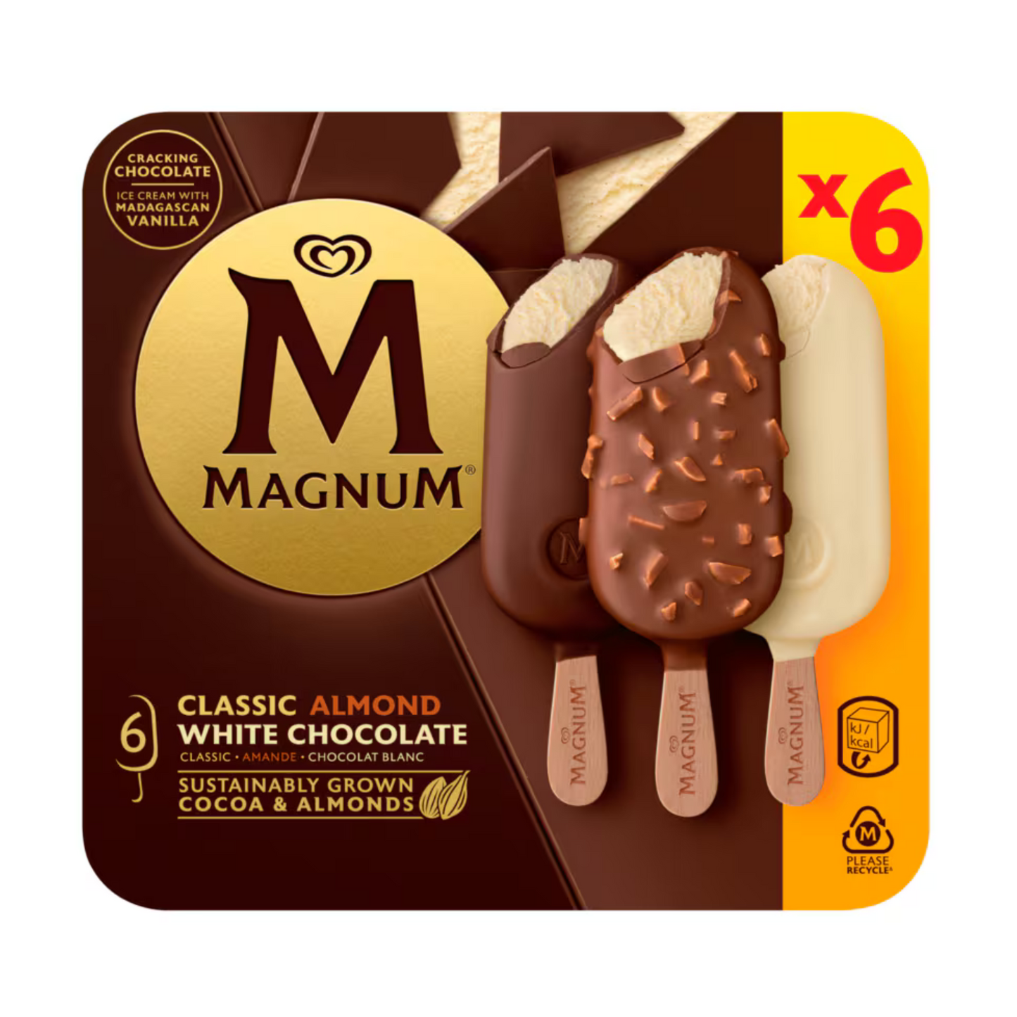 Langnese Magnum Classic Almond White Chocolate 6ST 580ml