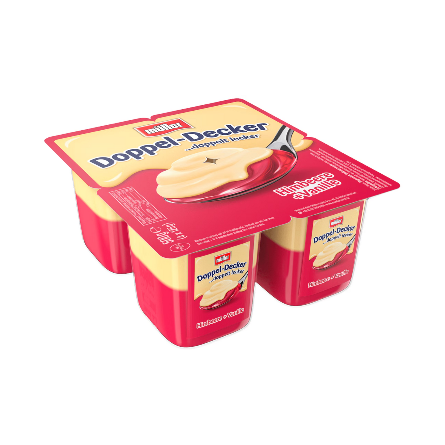 Müller Doppeldecker Himbeer & Vanillasosse 4x125g