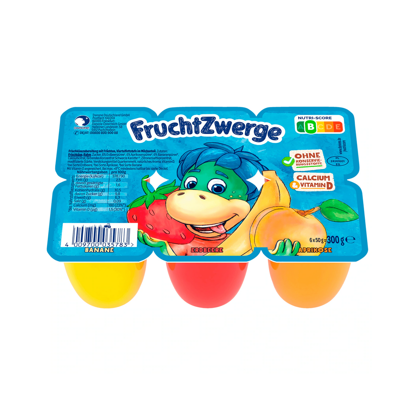 Fruchtzwerge Erdbeere/Aprikose/Banane 6x50g