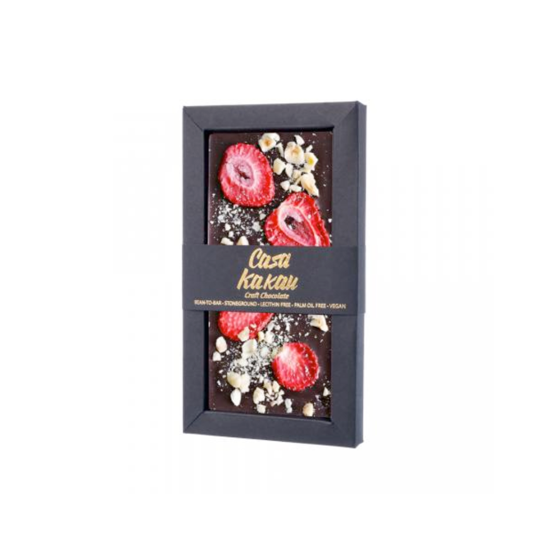 Casa Kakau Craft Chocolate Erdbeer&Haselnuss 70g