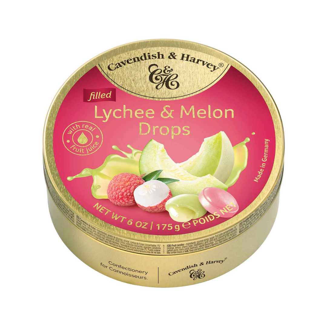 Cavendish & Harvey Filled Lychee & Melon Drops 175g